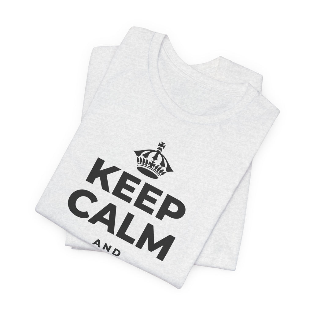 KEEP CALM AND வார இறுதிக்குள் மெதுவாக இறங்குங்கள் T-Shirt (Soft Cream–Heather Mauve)