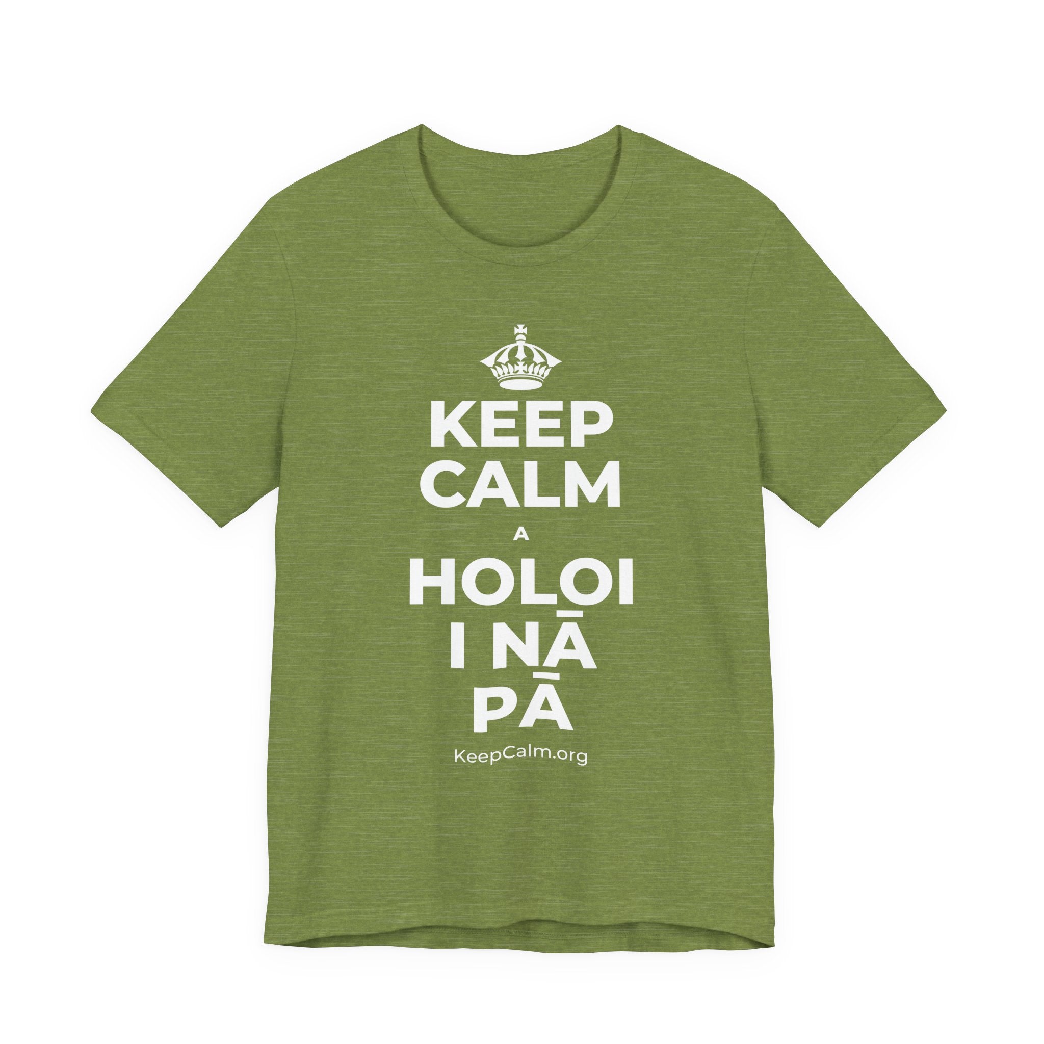 KEEP CALM A HOLOI I NĀ PĀ T-Shirt (Baby Blue–Silver)