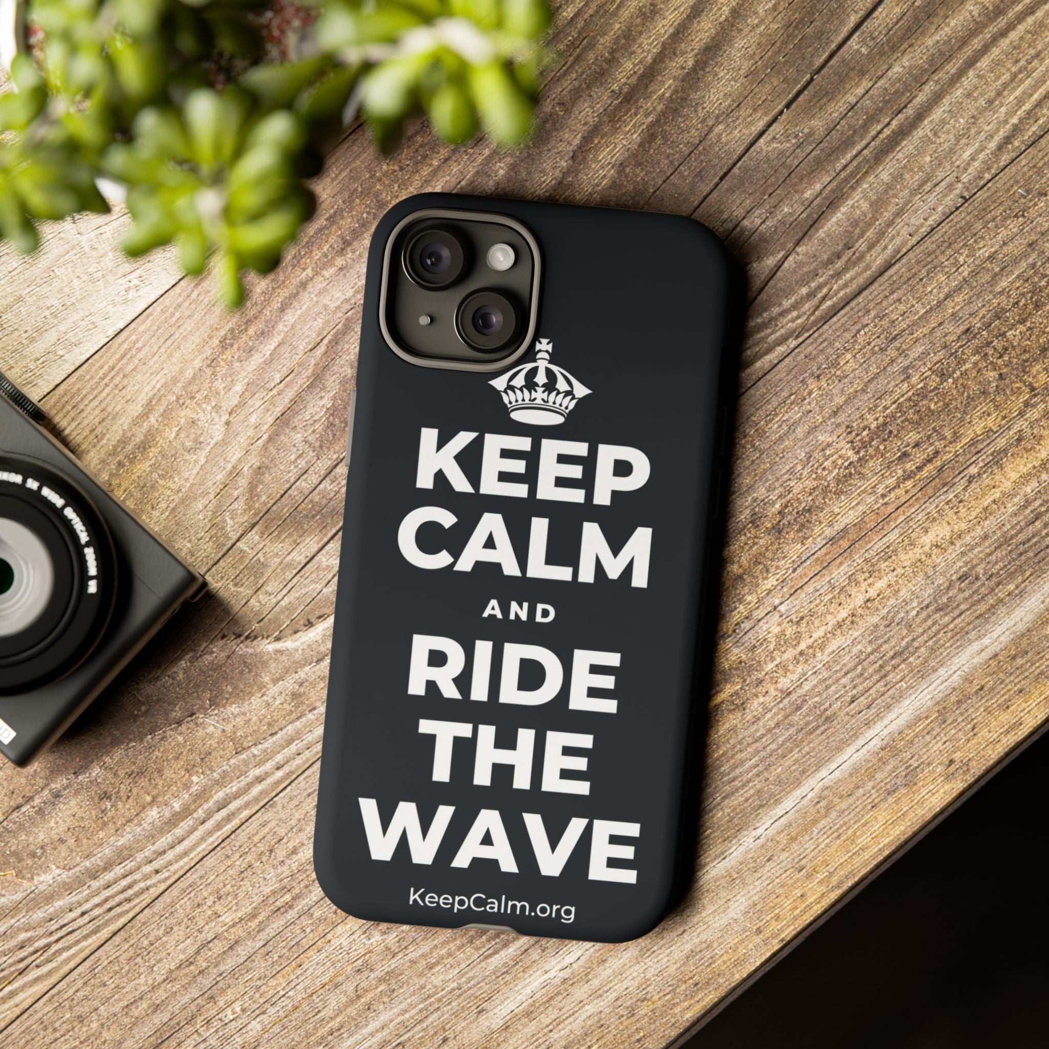 KEEP CALM AND RIDE THE WAVE Phone Case (Dark)