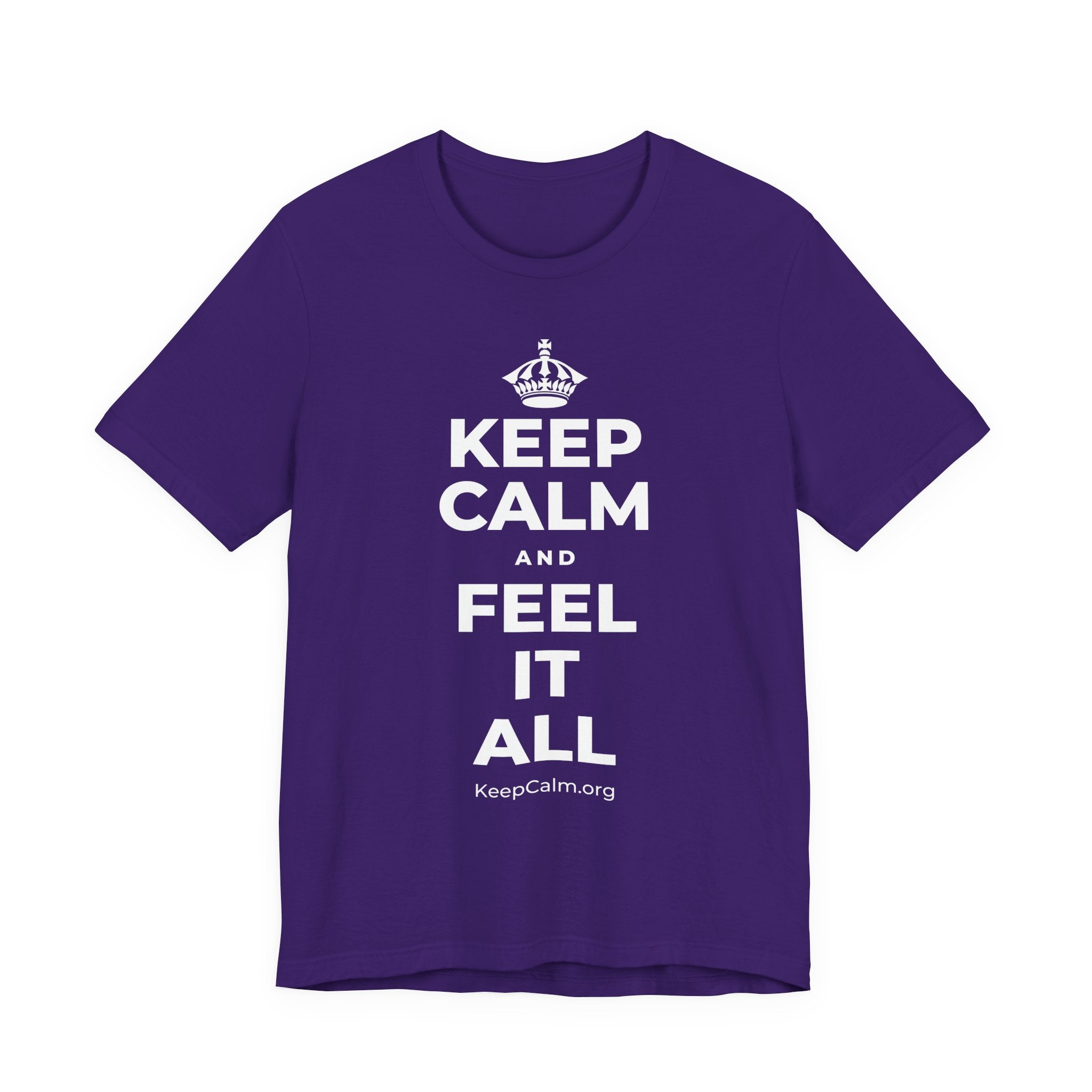 KEEP CALM AND FEEL IT ALL T-Shirt (Soft Cream–Heather Mauve)