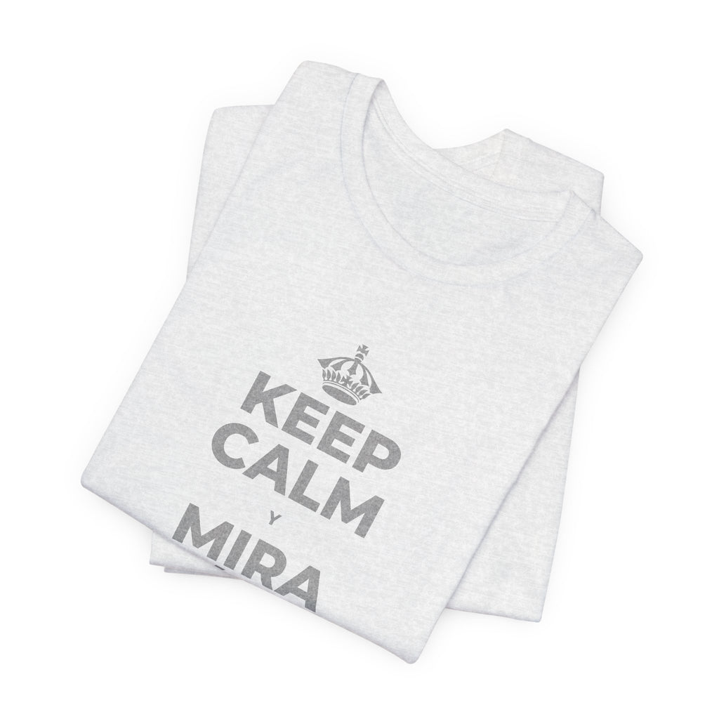 KEEP CALM Y MIRA CÓMO CAMBIAN LAS HOJAS T-Shirt (Soft Cream–Heather Mauve)