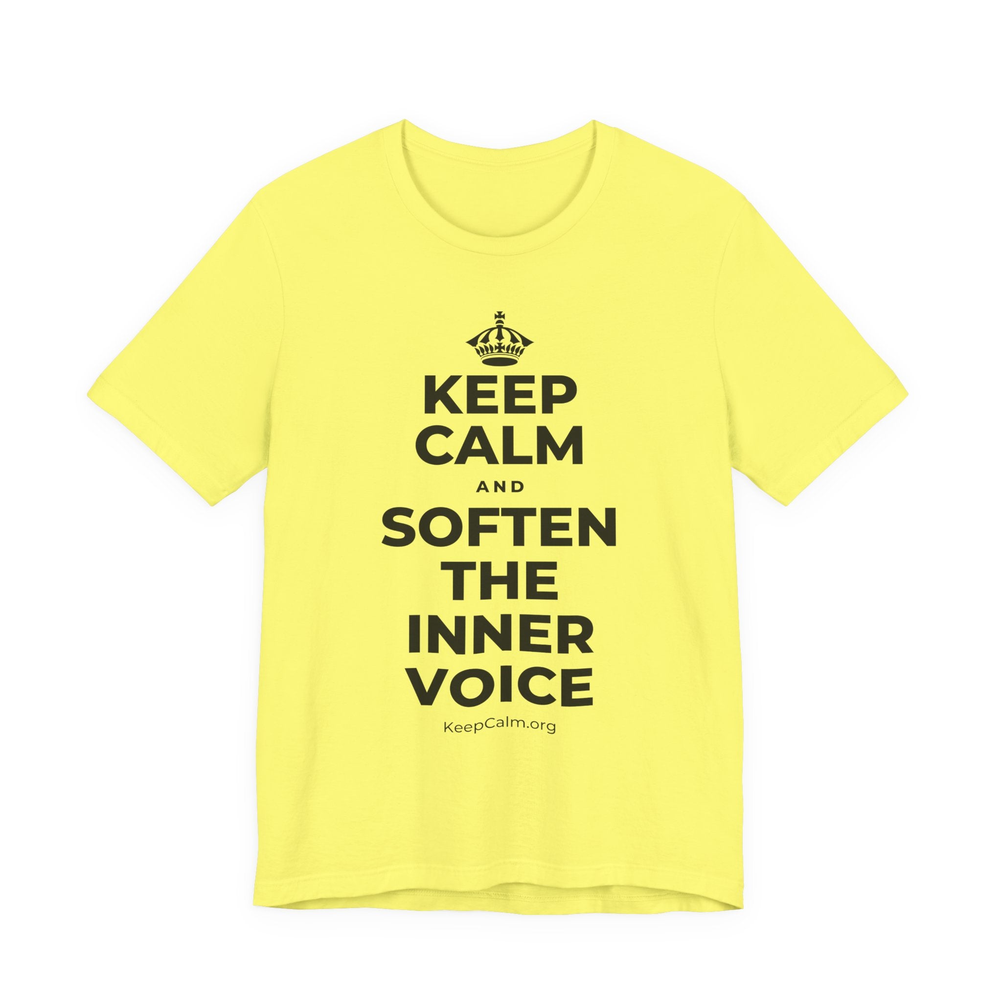 KEEP CALM AND SOFTEN THE INNER VOICE T-Shirt (Soft Cream–Heather Mauve)