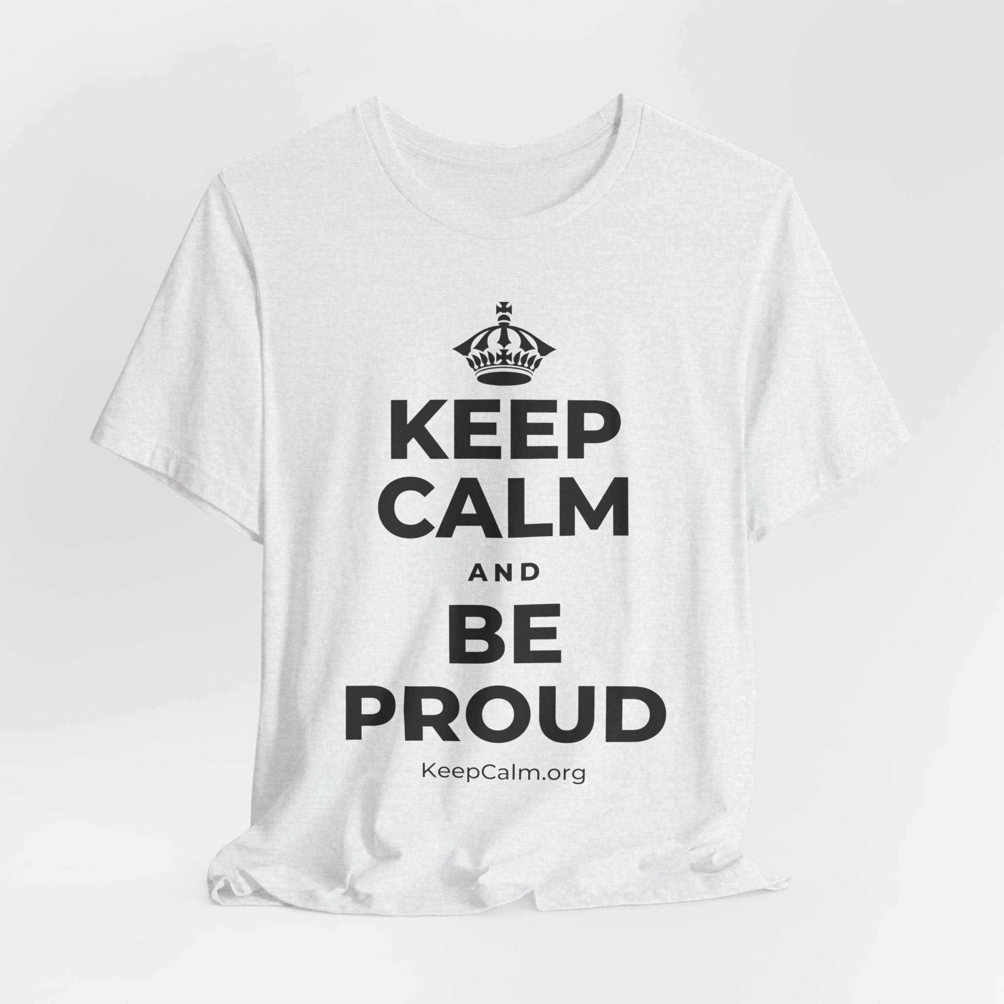 KEEP CALM AND BE PROUD T-Shirt (Soft Cream–Heather Mauve)