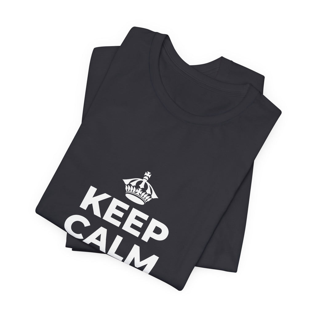 KEEP CALM AND BREATHE T-Shirt (Baby Blue–Silver)