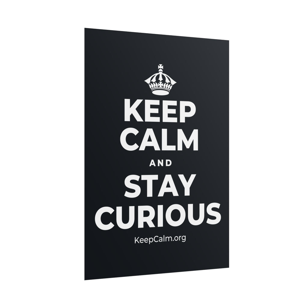 KEEP CALM AND STAY CURIOUS Poster (Dark)