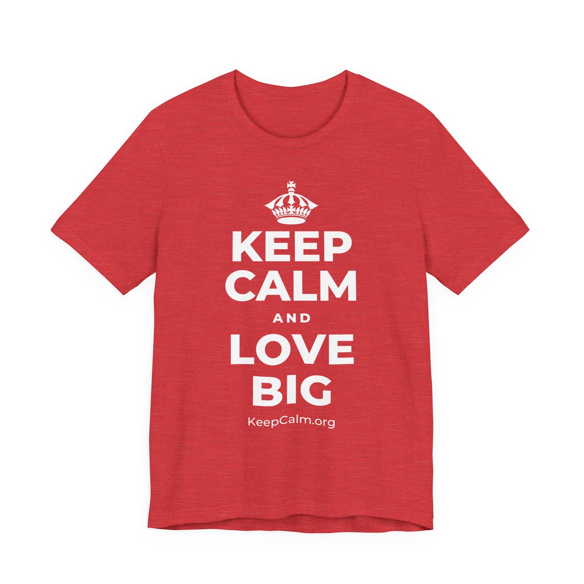 KEEP CALM AND LOVE BIG T-Shirt (Baby Blue–Silver)