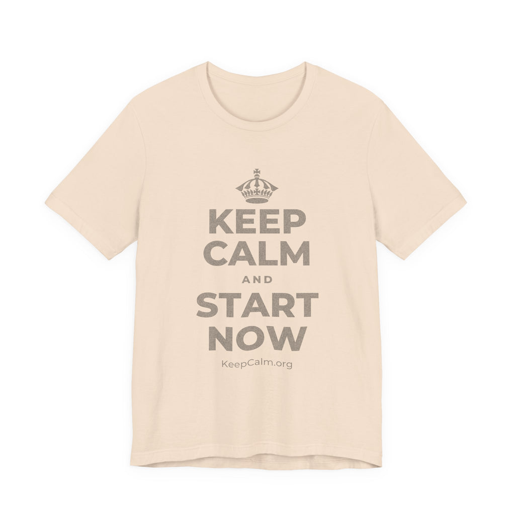 KEEP CALM AND START NOW T-Shirt (Soft Cream–Heather Mauve)