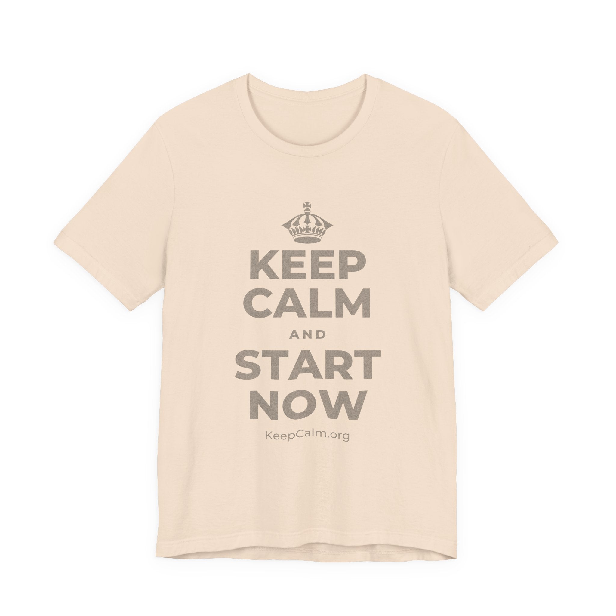 KEEP CALM AND START NOW T-Shirt (Soft Cream–Heather Mauve)