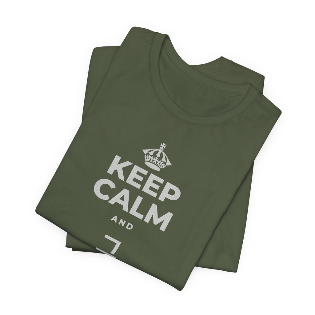KEEP CALM AND 그 질문을 해요 T-Shirt (Military Green–Autumn)