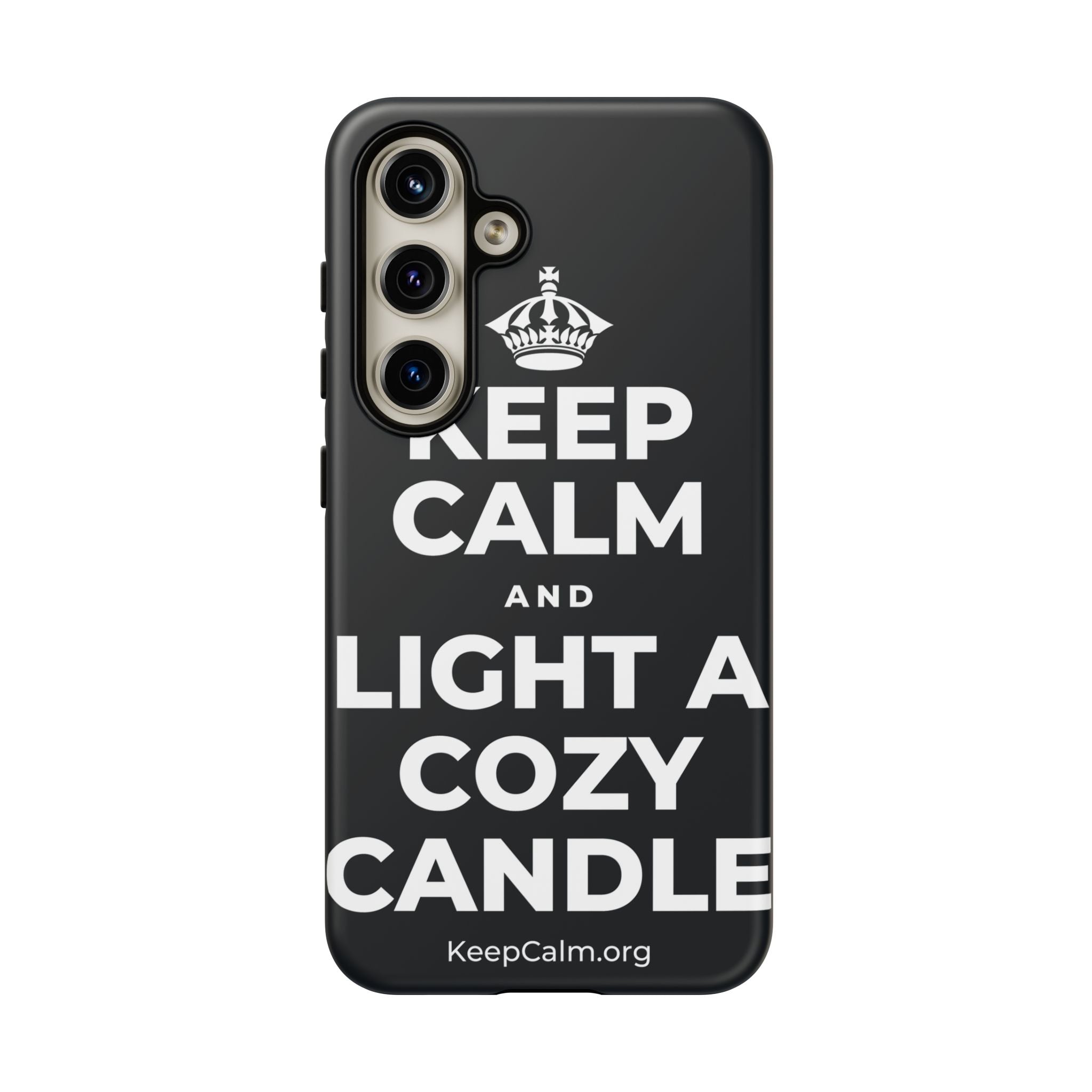 KEEP CALM AND LIGHT A COZY CANDLE Phone Case (Dark)