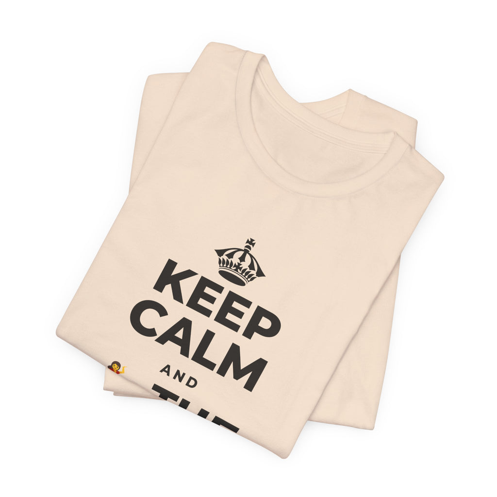 KEEP CALM AND 💃 THE NIGHT AWAY T-Shirt (Soft Cream–Heather Mauve)