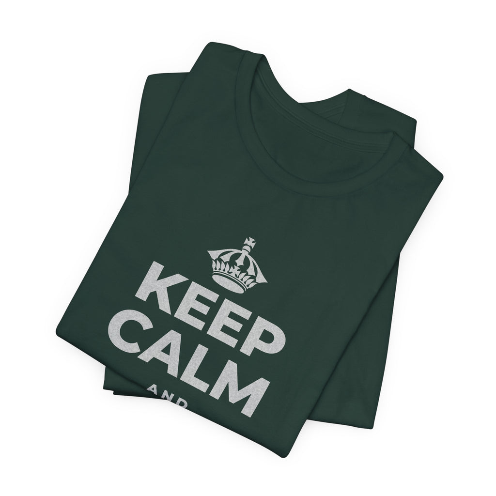 KEEP CALM AND DO IT SCARED T-Shirt (White–Asphalt)