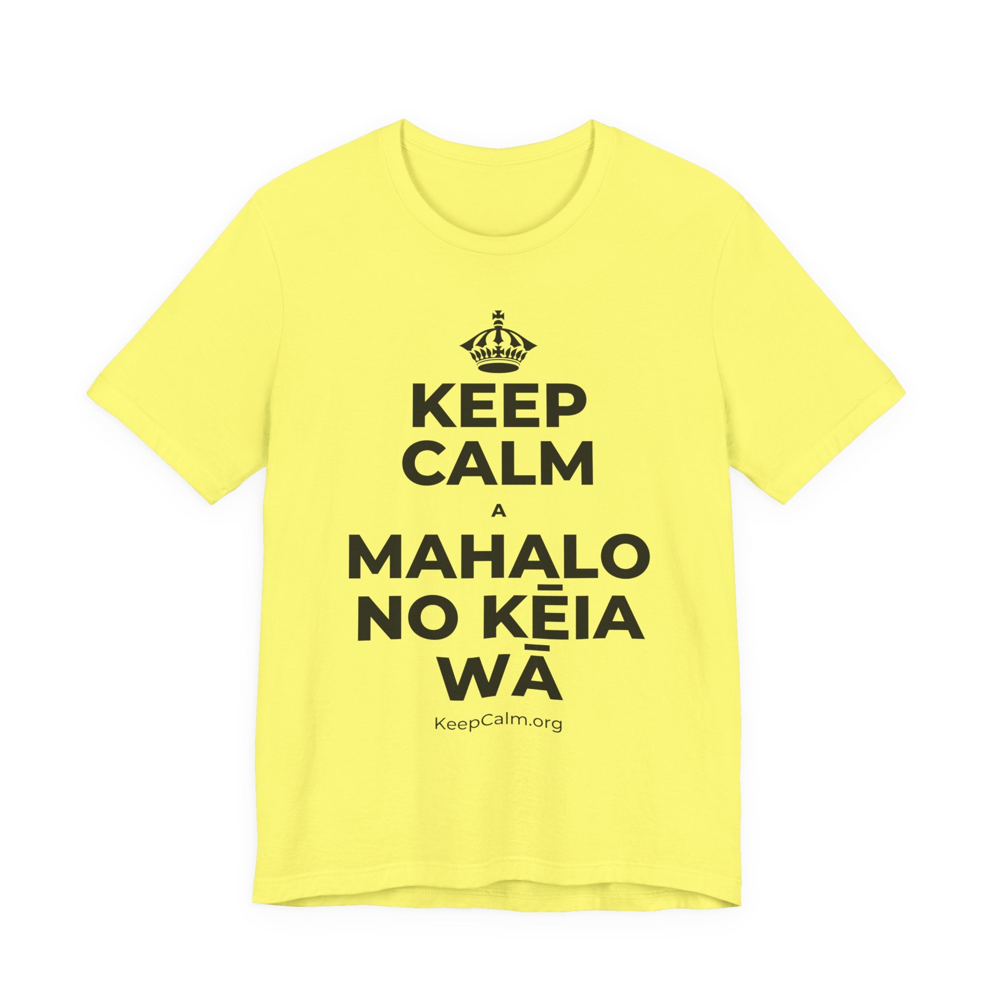 KEEP CALM A MAHALO NO KĒIA WĀ T-Shirt (Soft Cream–Heather Mauve)