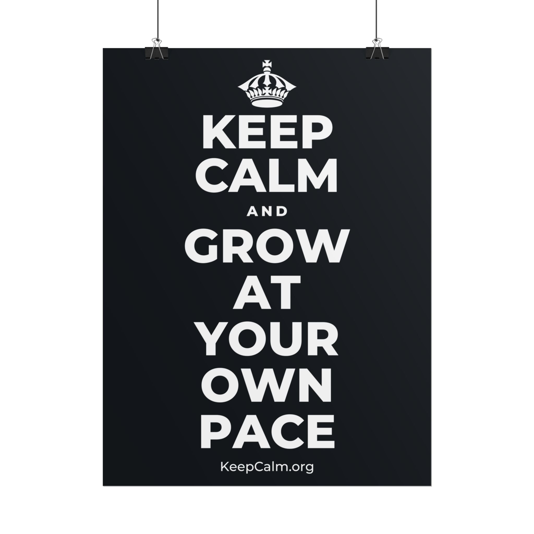 KEEP CALM AND GROW AT YOUR OWN PACE Poster (Dark)