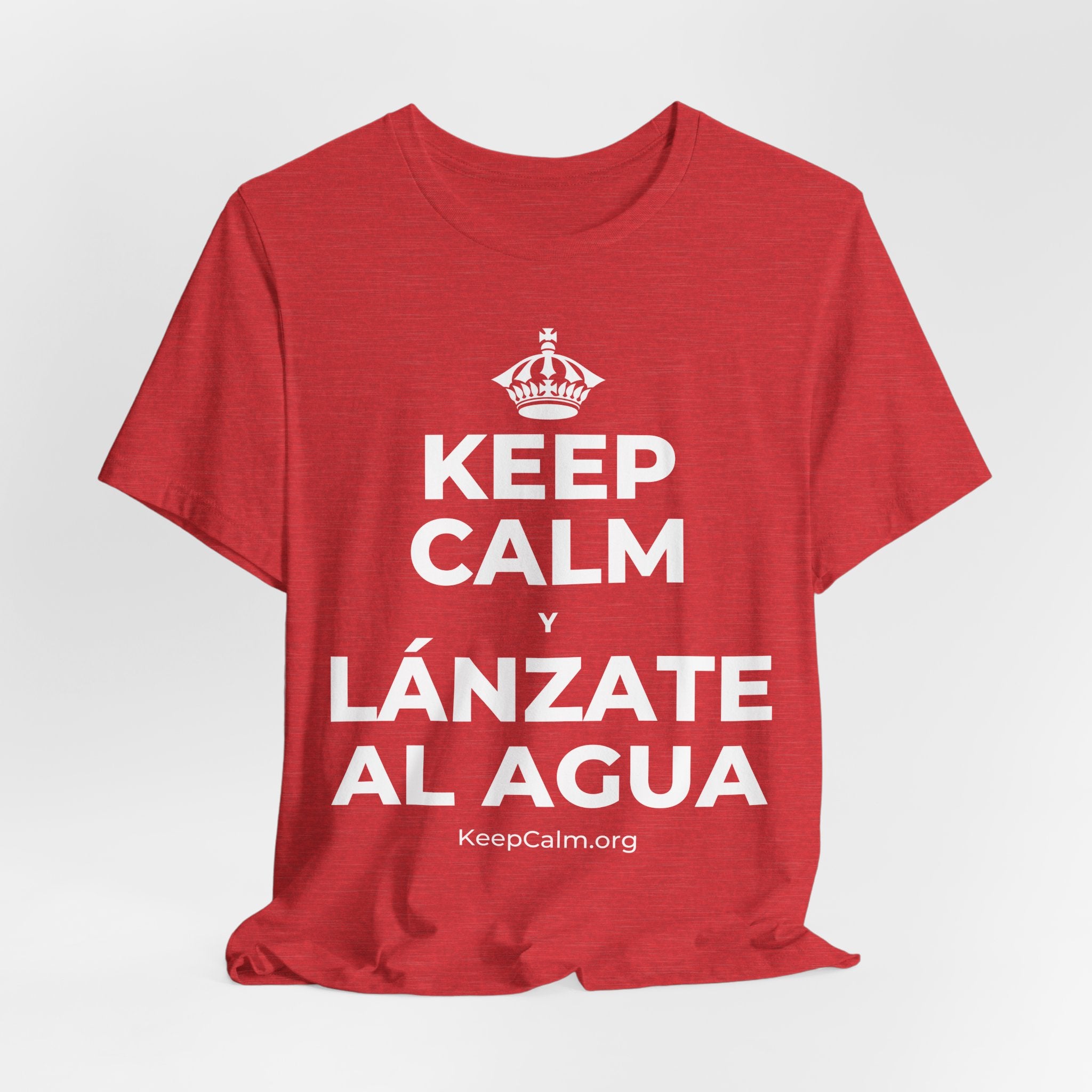KEEP CALM Y LÁNZATE AL AGUA T-Shirt (Baby Blue–Silver)