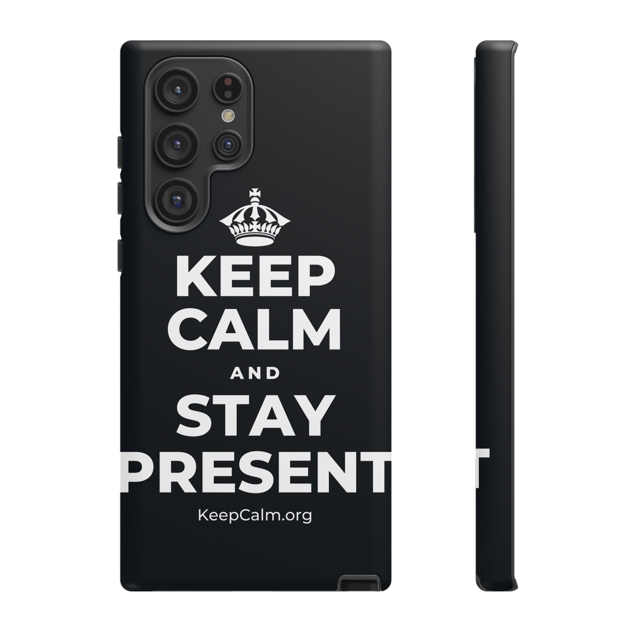 KEEP CALM AND STAY PRESENT Phone Case (Dark)