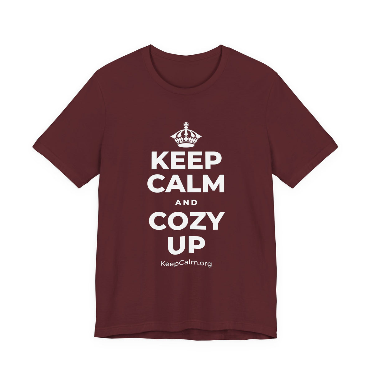 KEEP CALM AND COZY UP T-Shirt (Baby Blue–Silver)