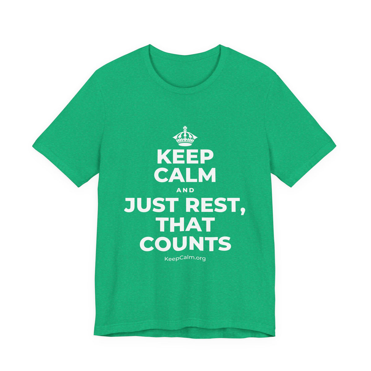 KEEP CALM AND JUST REST, THAT COUNTS T-Shirt (Baby Blue–Silver)