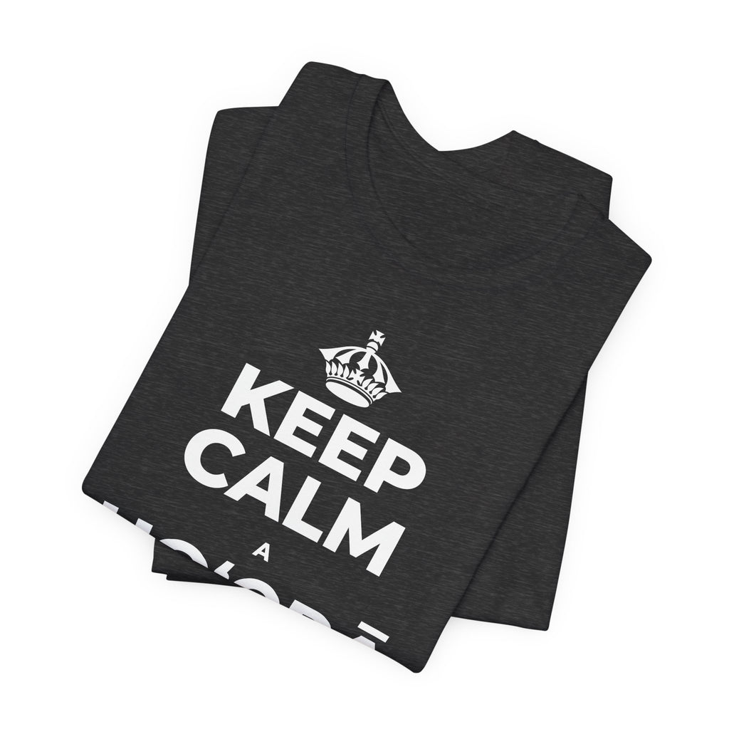 KEEP CALM A HOʻOPĀ I KA LANI T-Shirt (White–Asphalt)