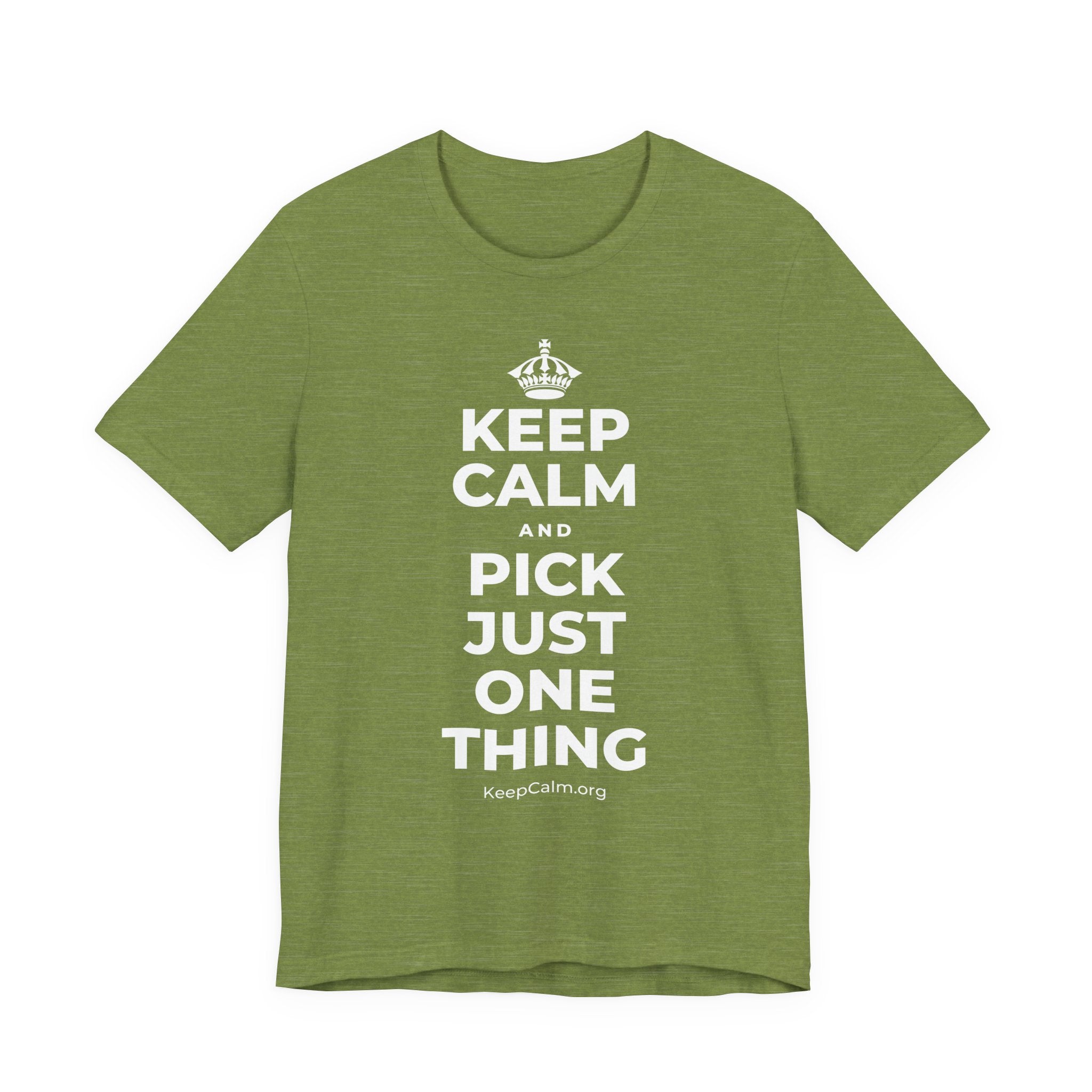 KEEP CALM AND PICK JUST ONE THING T-Shirt (Baby Blue–Silver)
