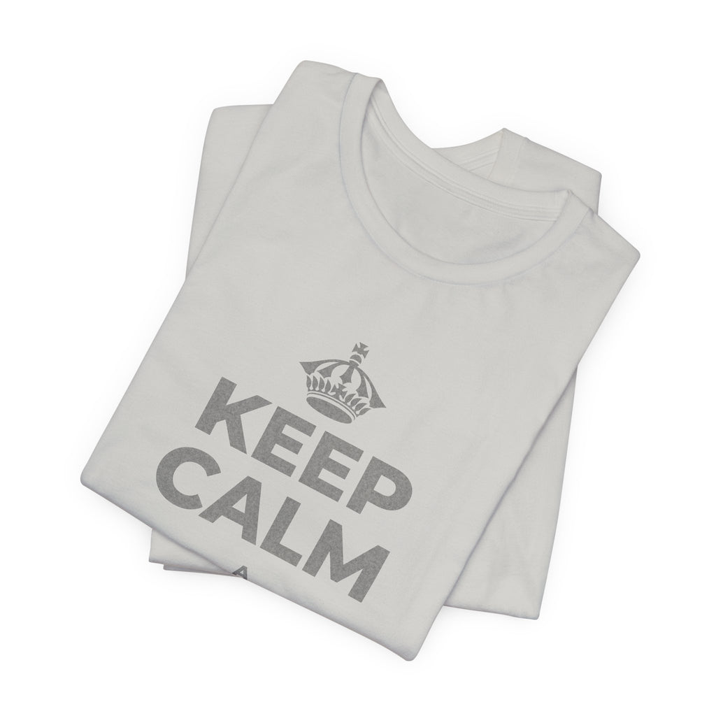 KEEP CALM A HOLOI I NĀ PĀ T-Shirt (Baby Blue–Silver)