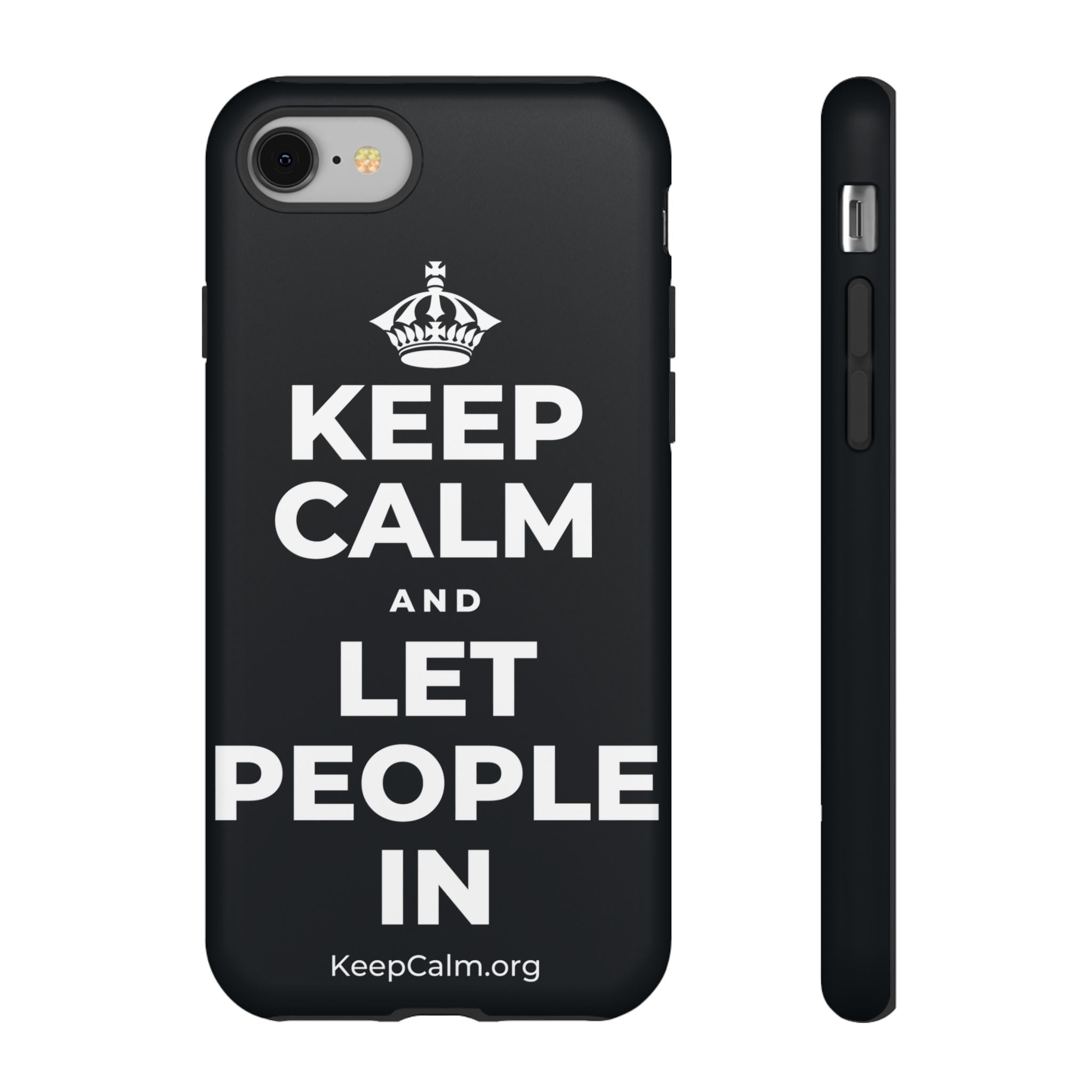 KEEP CALM AND LET PEOPLE IN Phone Case (Dark)