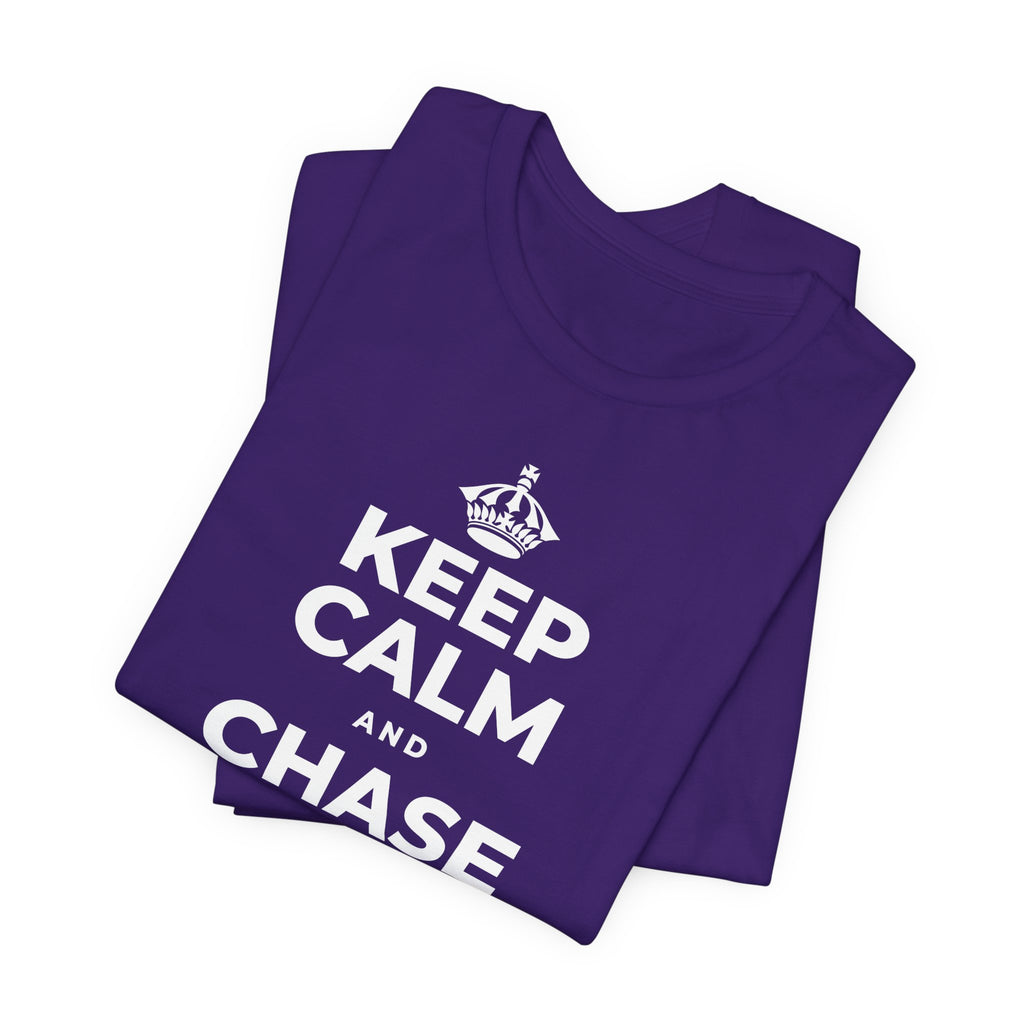 KEEP CALM AND CHASE THE LONG DAYS T-Shirt (Soft Cream–Heather Mauve)