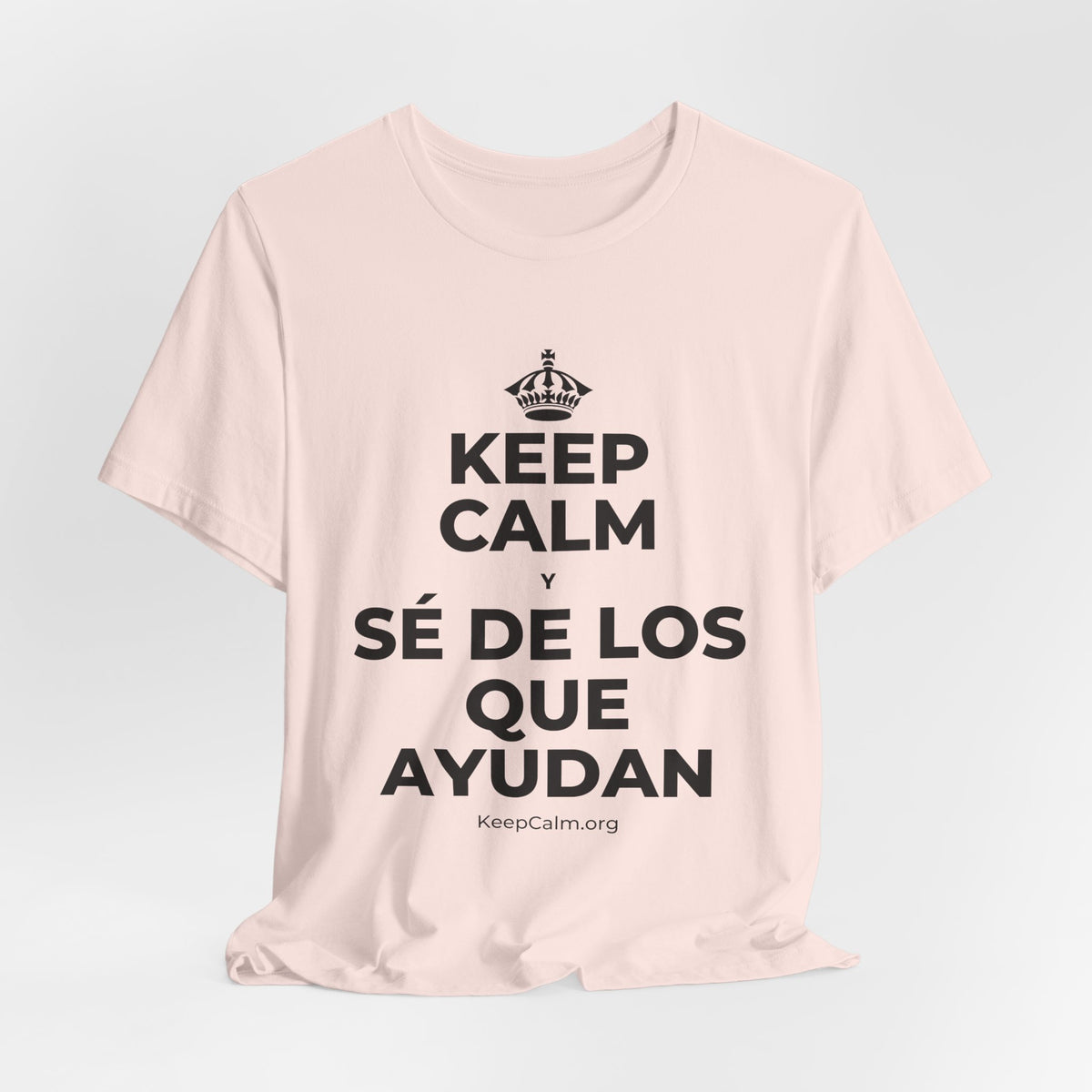 KEEP CALM Y SÉ DE LOS QUE AYUDAN T-Shirt (Soft Cream–Heather Mauve)