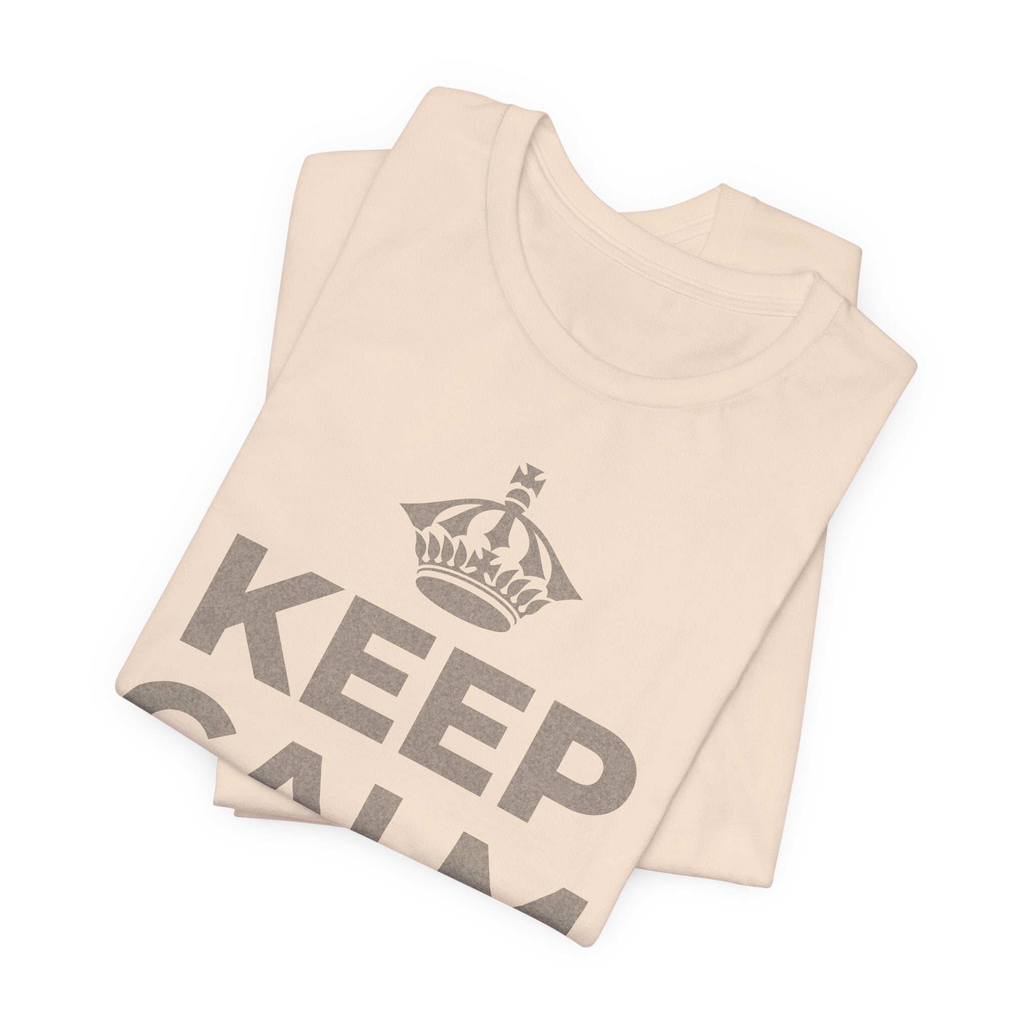 KEEP CALM AND 見知らぬ人に微笑んで T-Shirt (Soft Cream–Heather Mauve)