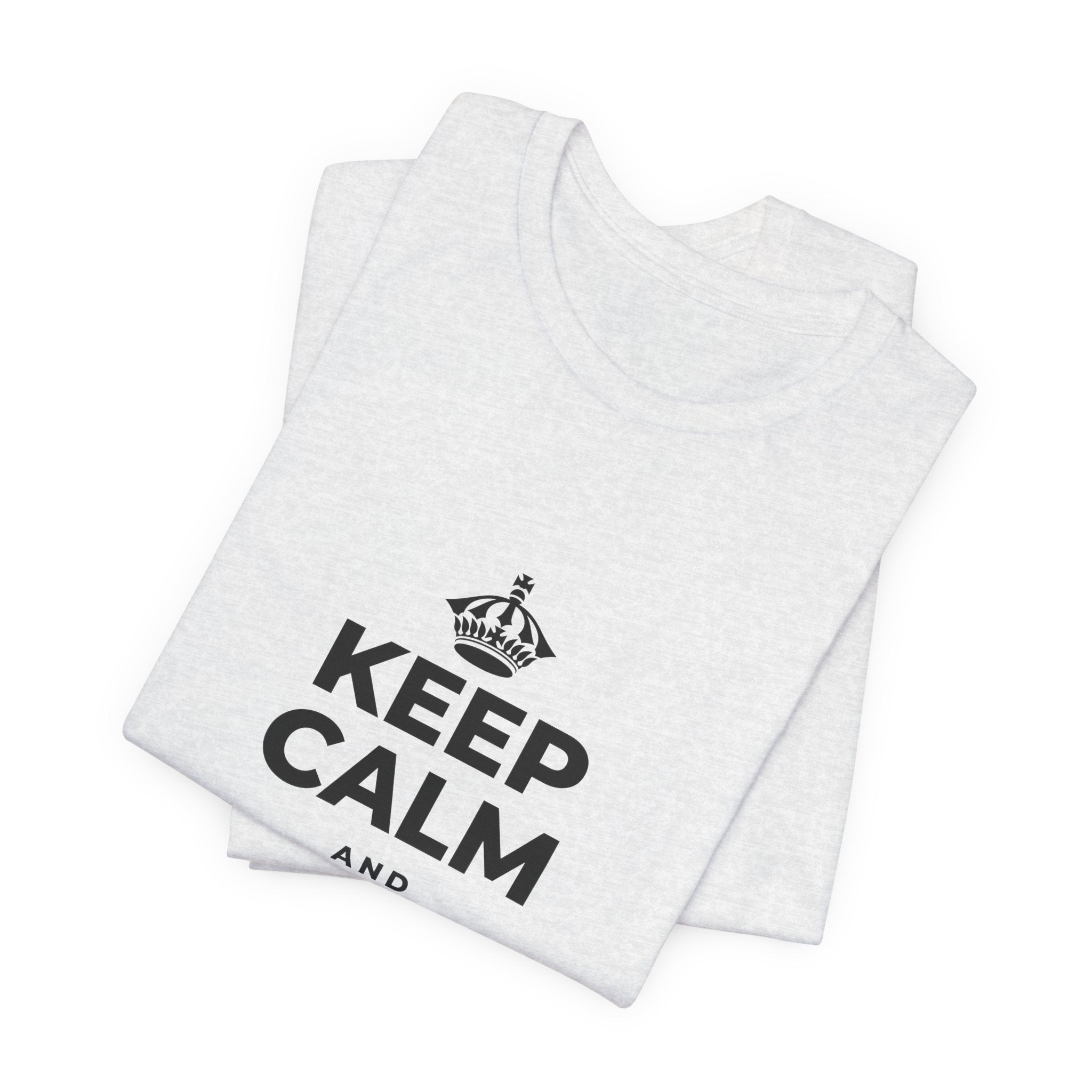 KEEP CALM AND TREAT YOURSELF T-Shirt (Soft Cream–Heather Mauve)