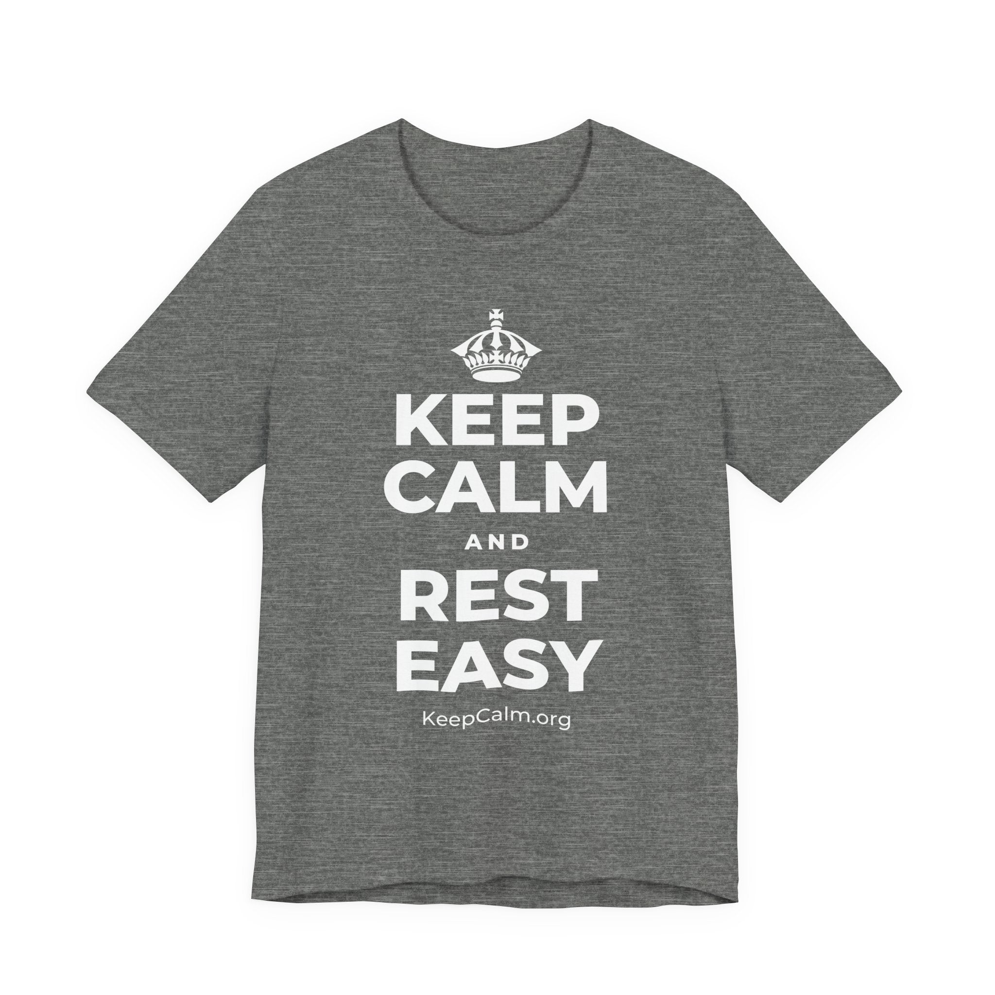 KEEP CALM AND REST EASY T-Shirt (Baby Blue–Silver)