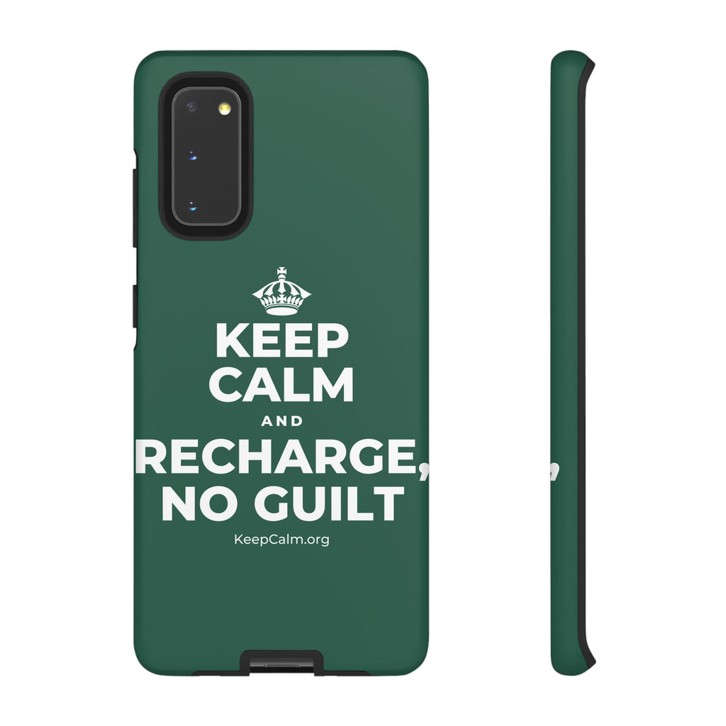 KEEP CALM AND RECHARGE, NO GUILT Phone Case