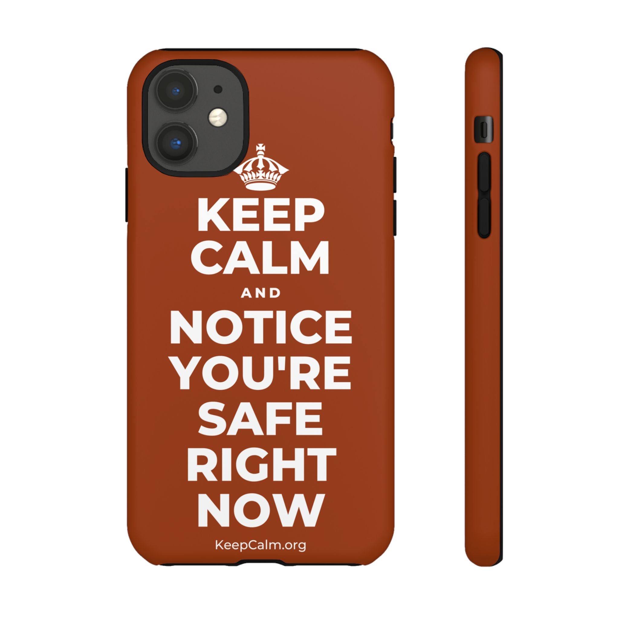 KEEP CALM AND NOTICE YOU'RE SAFE RIGHT NOW Phone Case