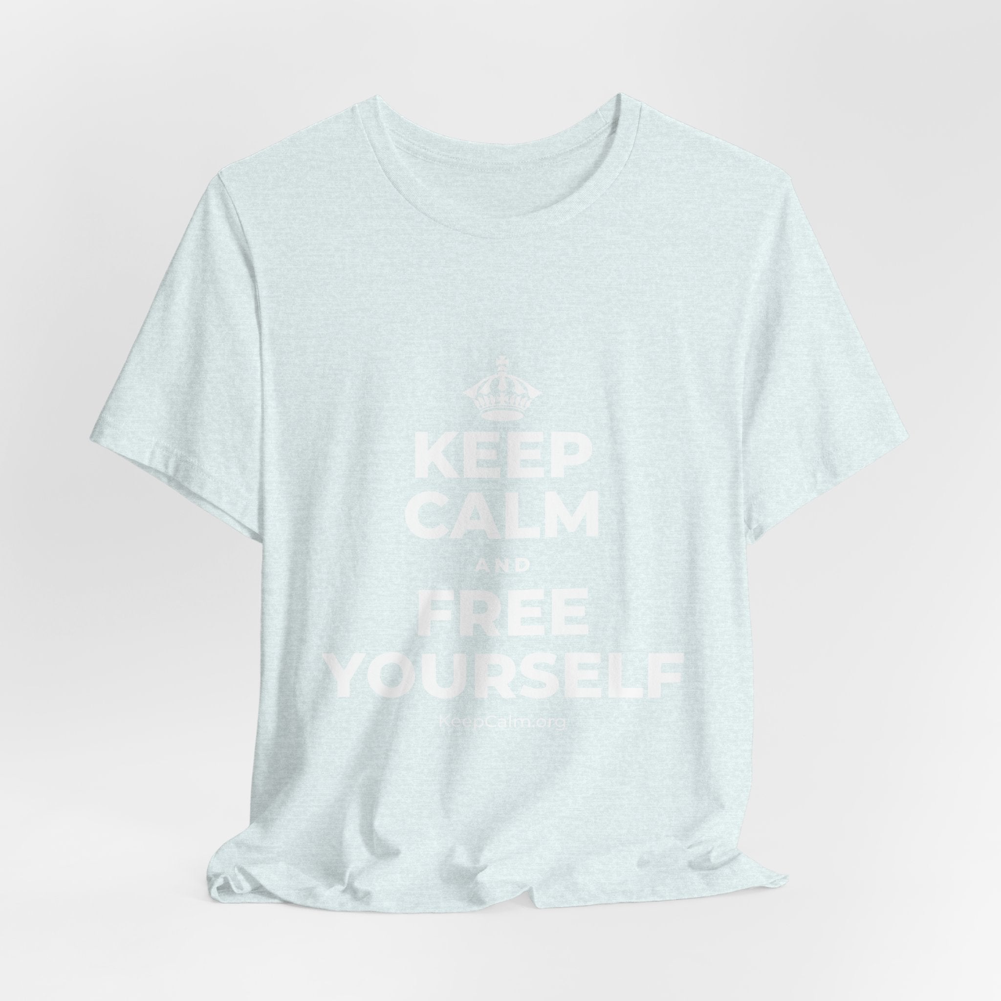KEEP CALM AND FREE YOURSELF T-Shirt (Soft Cream–Heather Mauve)