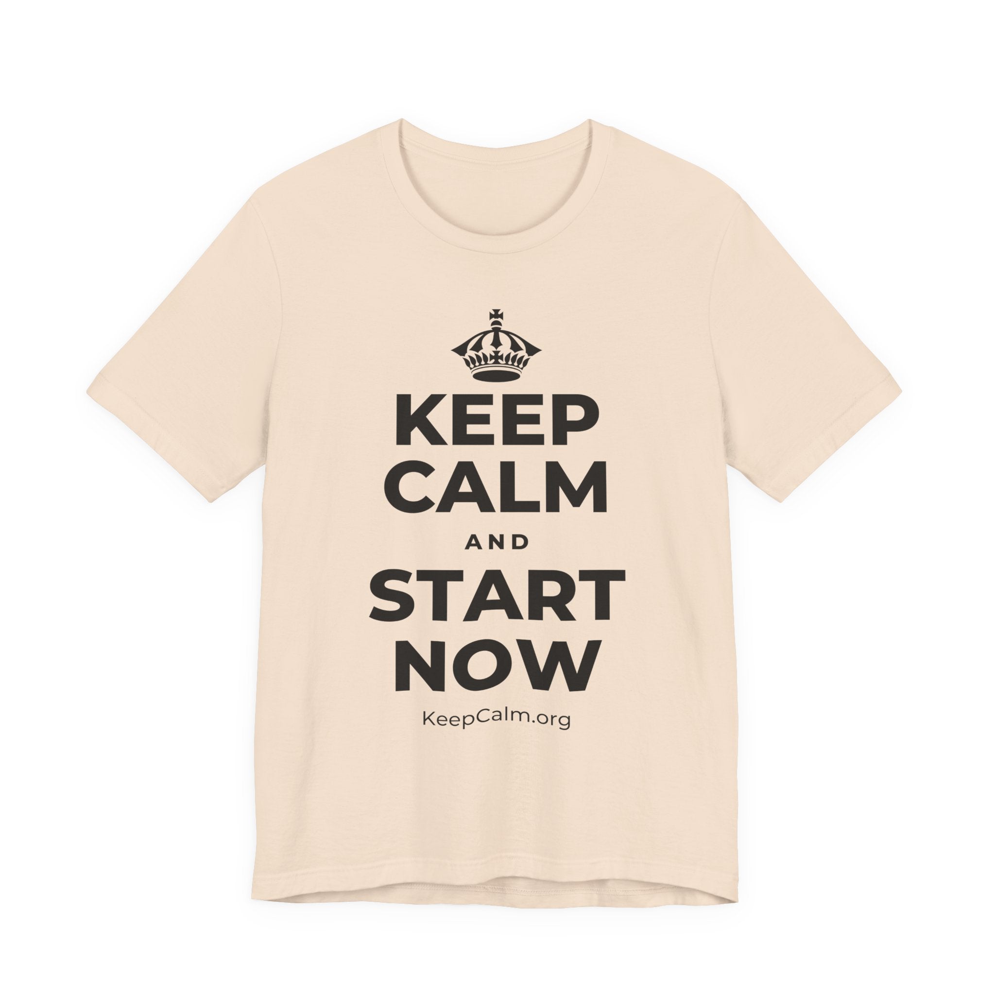 KEEP CALM AND START NOW T-Shirt (Soft Cream–Heather Mauve)