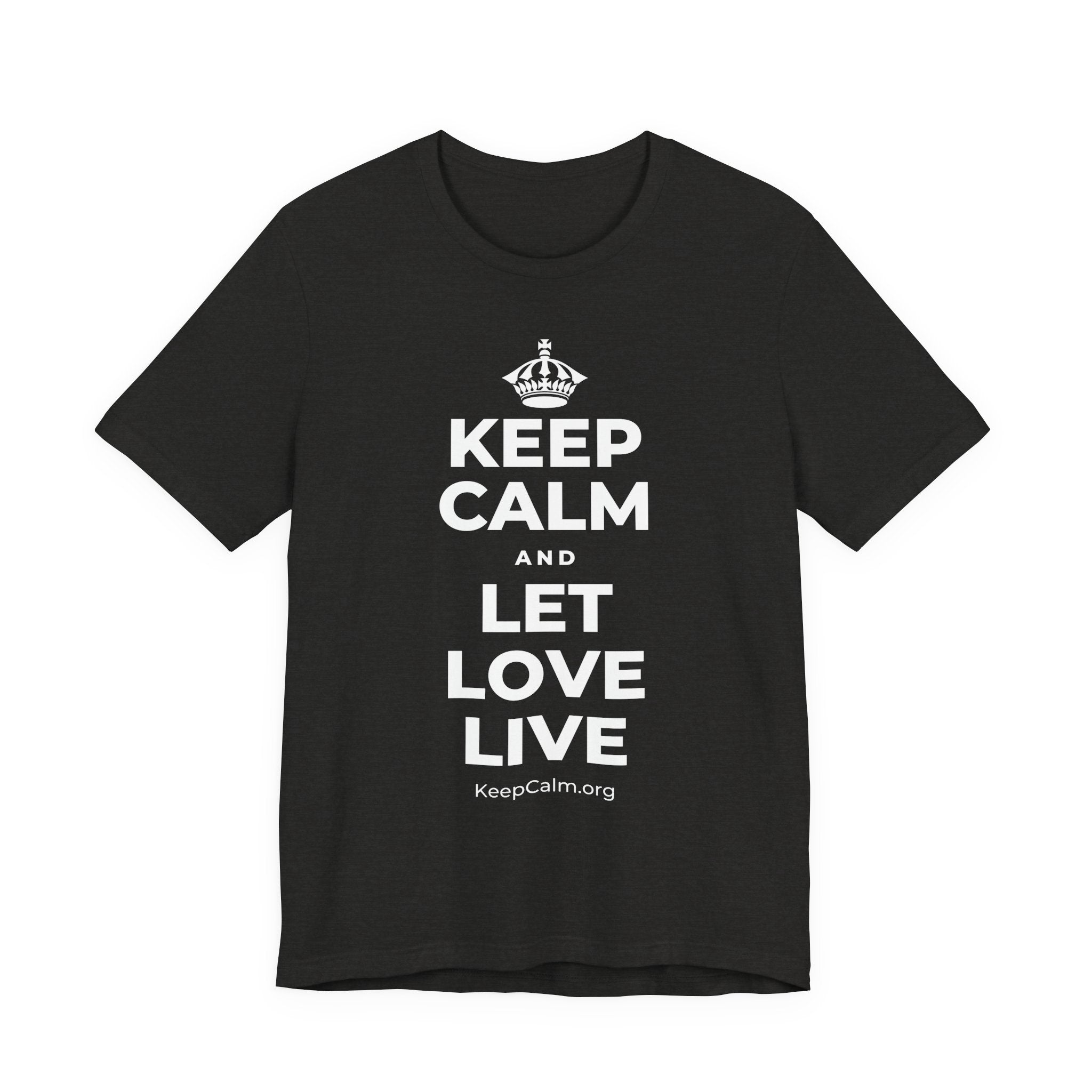 KEEP CALM AND LET LOVE LIVE T-Shirt (Soft Cream–Heather Mauve)