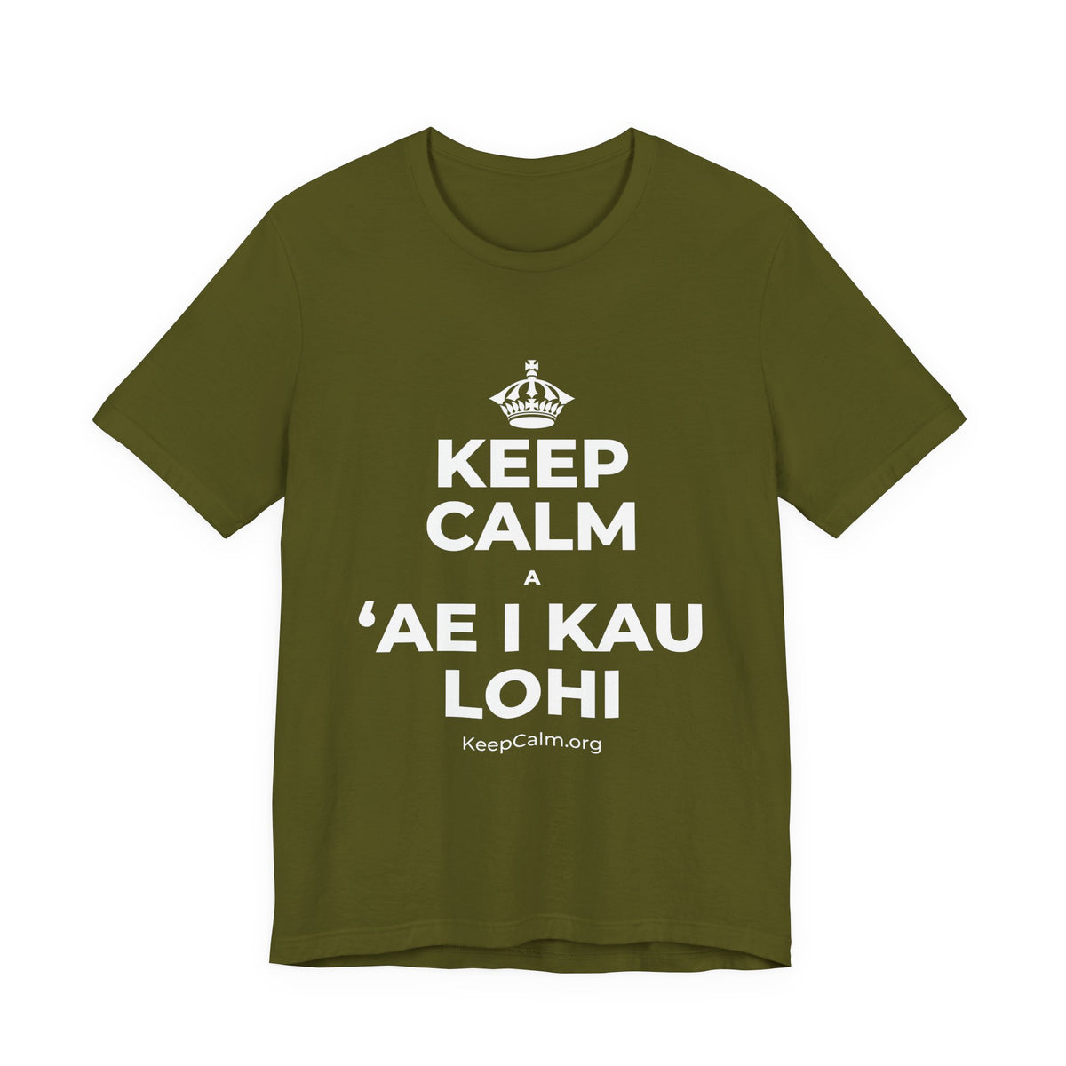 KEEP CALM A ʻAE I KAU LOHI T-Shirt (Baby Blue–Silver)