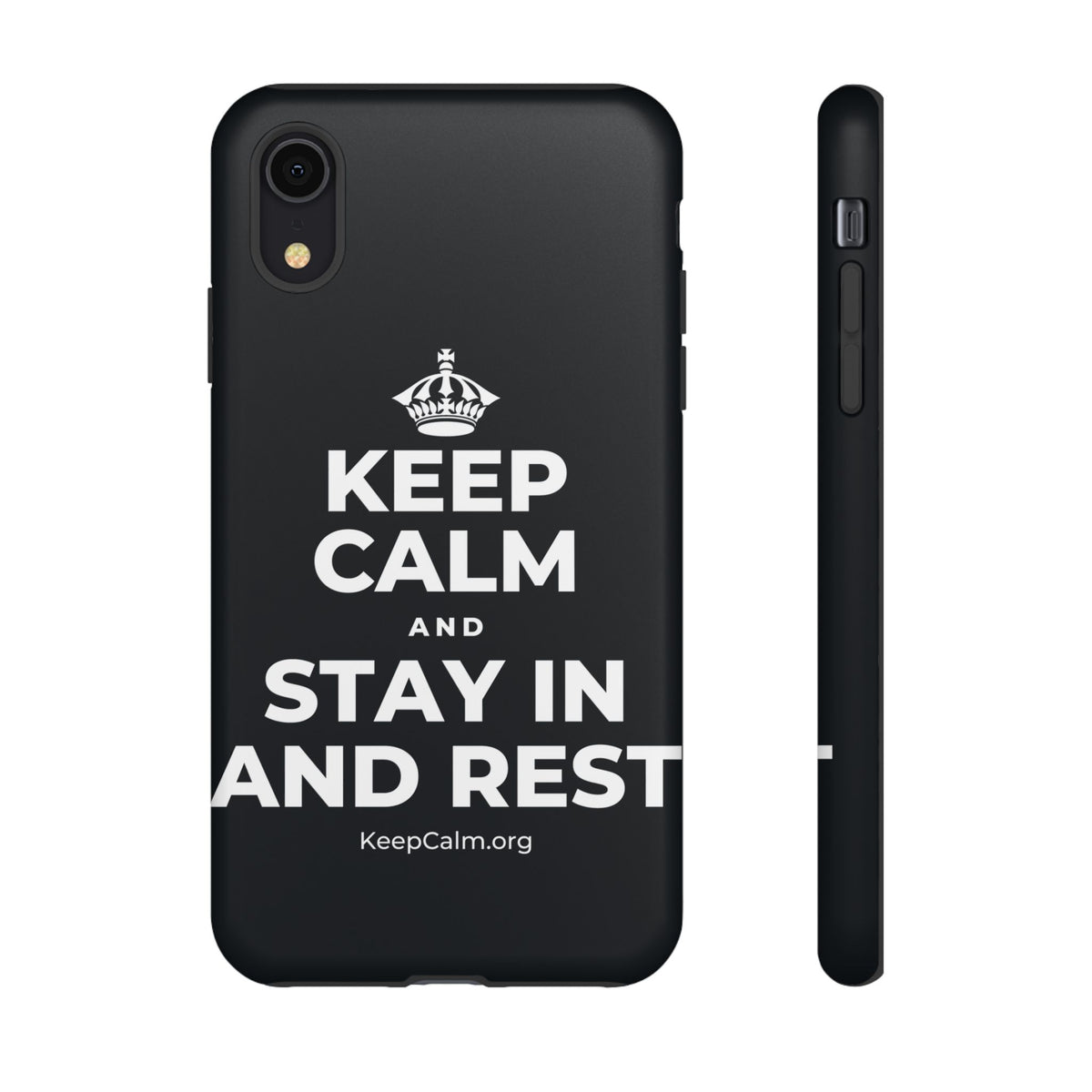 KEEP CALM AND STAY IN AND REST Phone Case (Dark)