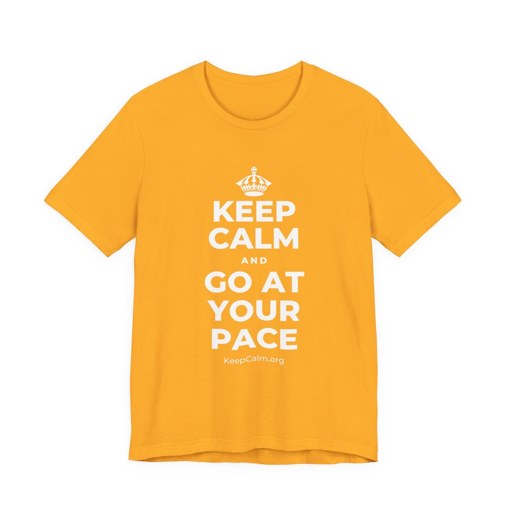 KEEP CALM AND GO AT YOUR PACE T-Shirt (Baby Blue–Silver)