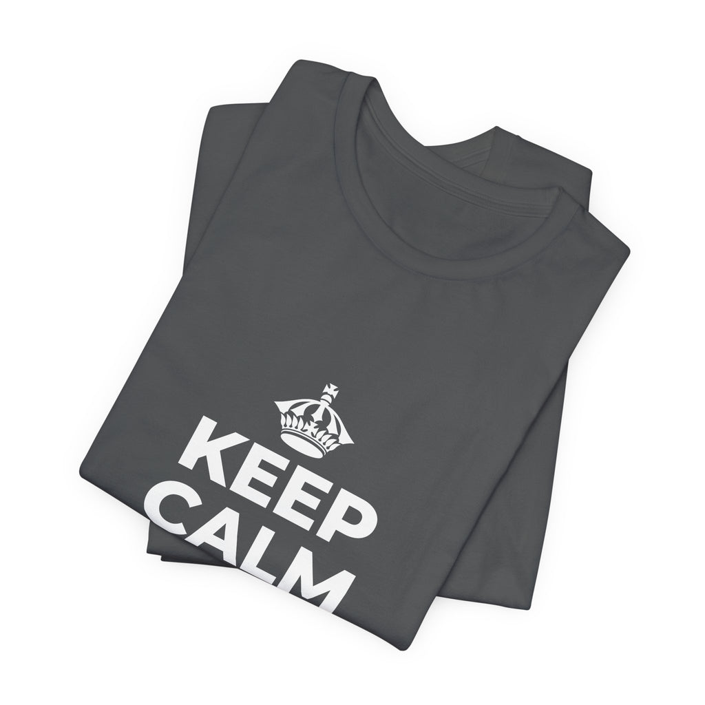 KEEP CALM AND BREATHE T-Shirt (White–Asphalt)