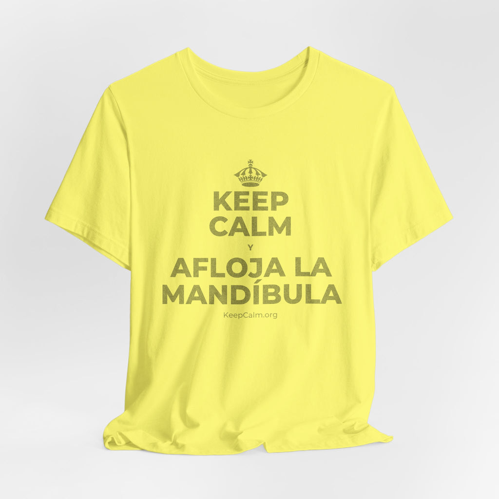 KEEP CALM Y AFLOJA LA MANDÍBULA T-Shirt (Soft Cream–Heather Mauve)