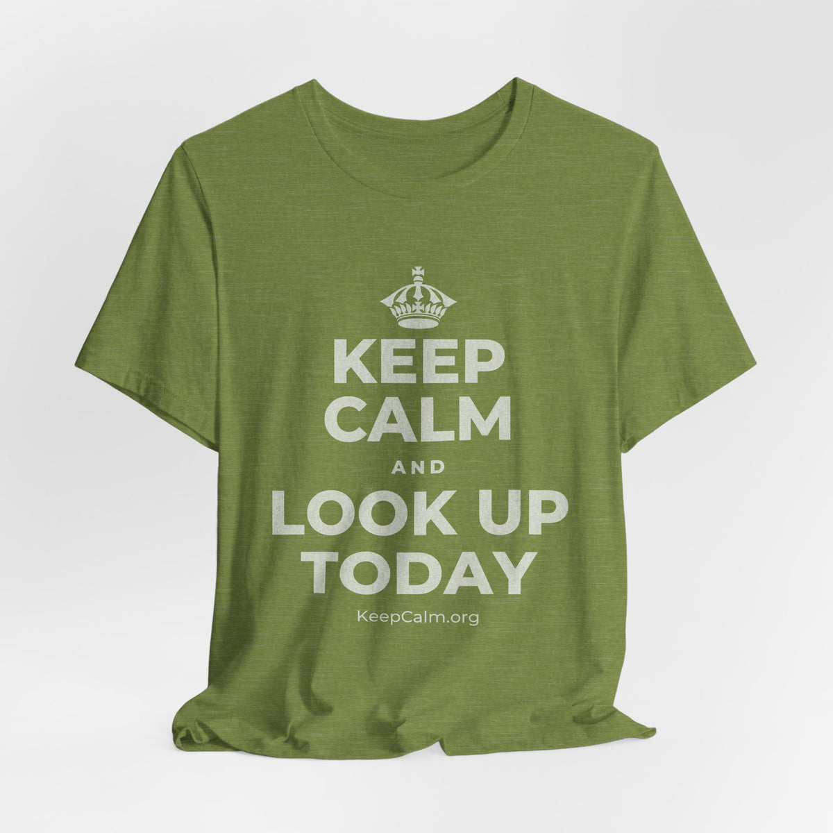 KEEP CALM AND LOOK UP TODAY T-Shirt (Baby Blue–Silver)