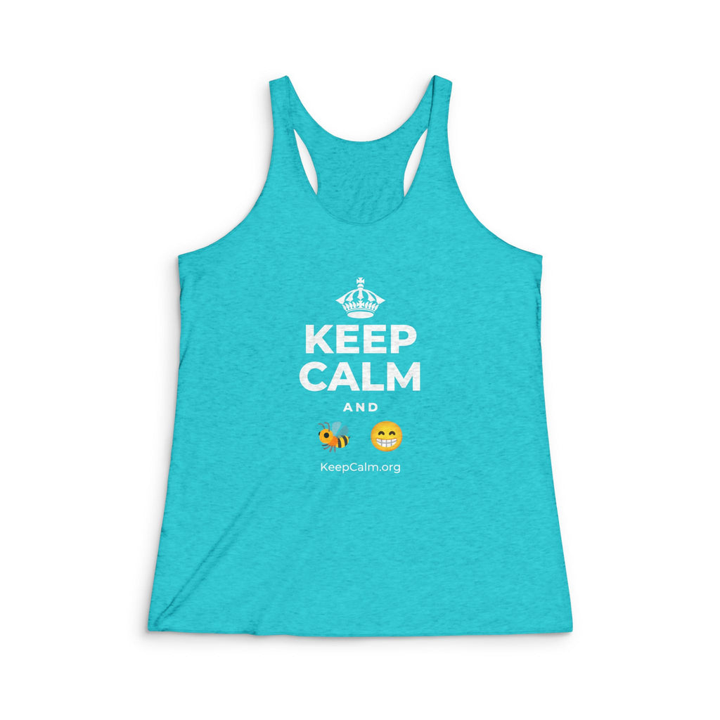 KEEP CALM AND BEE HAPPY Women's Racerback Tank