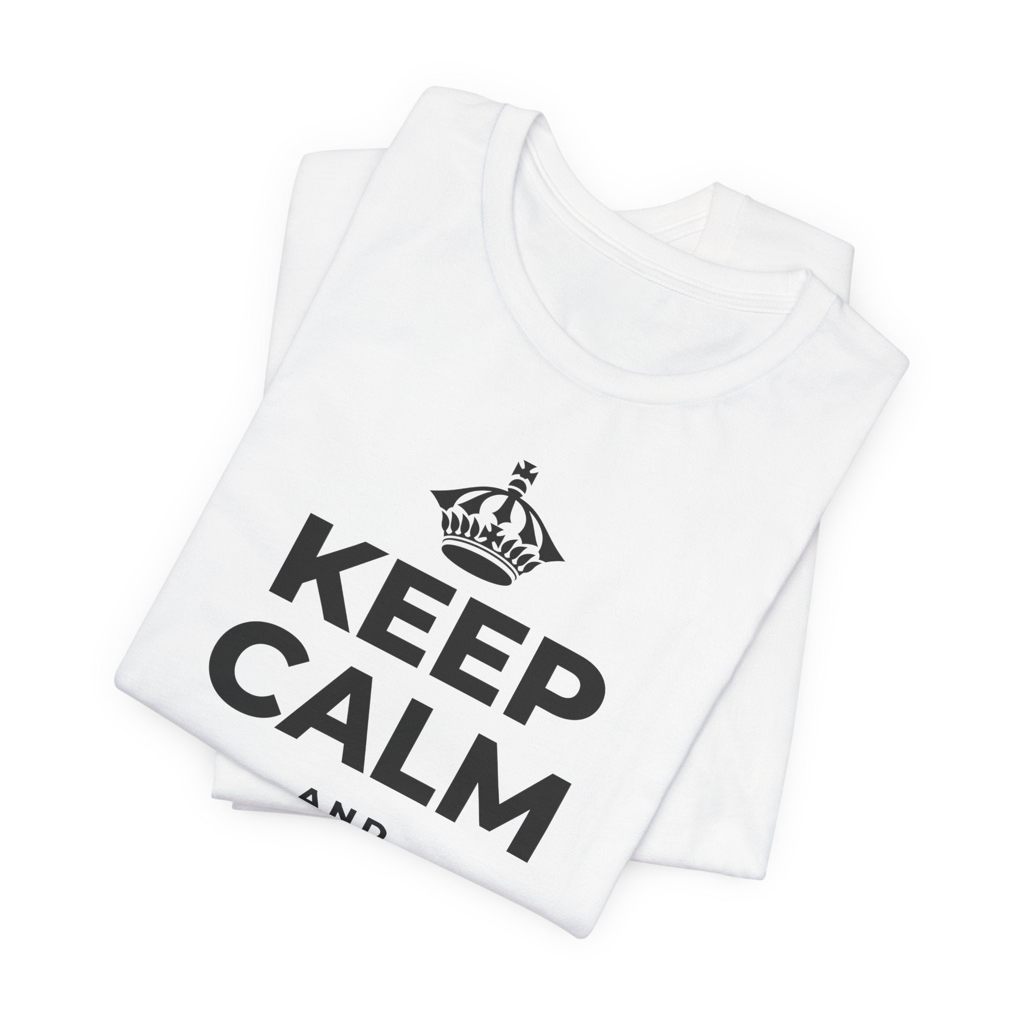 KEEP CALM AND TAKE A BREATH T-Shirt (White–Asphalt)