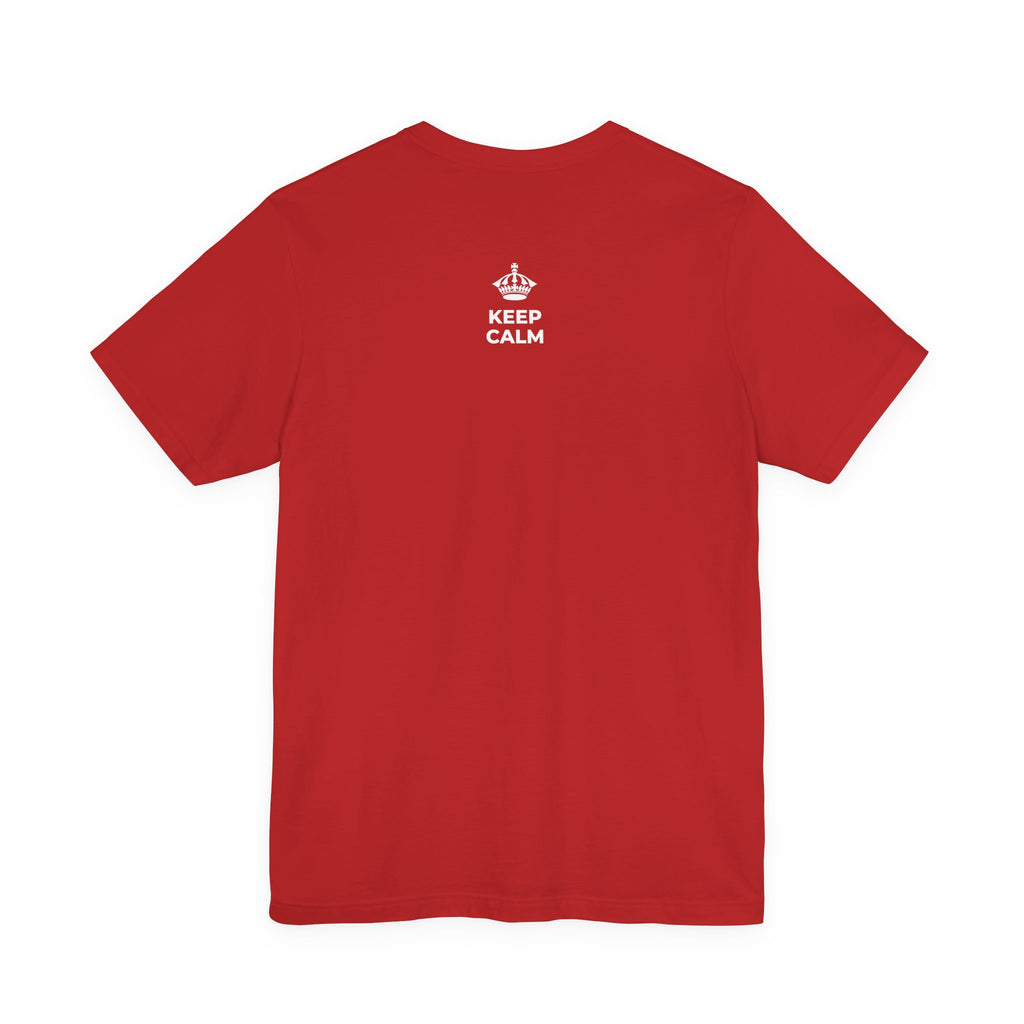 KEEP CALM AND OWN IT T-Shirt (White–Asphalt)