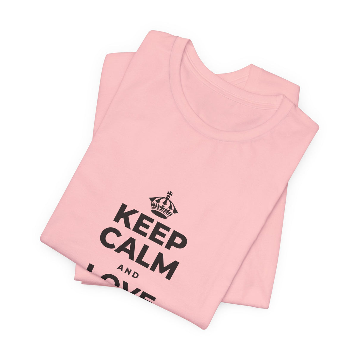 KEEP CALM AND LOVE WITHOUT POSSESSION T-Shirt (White–Asphalt)