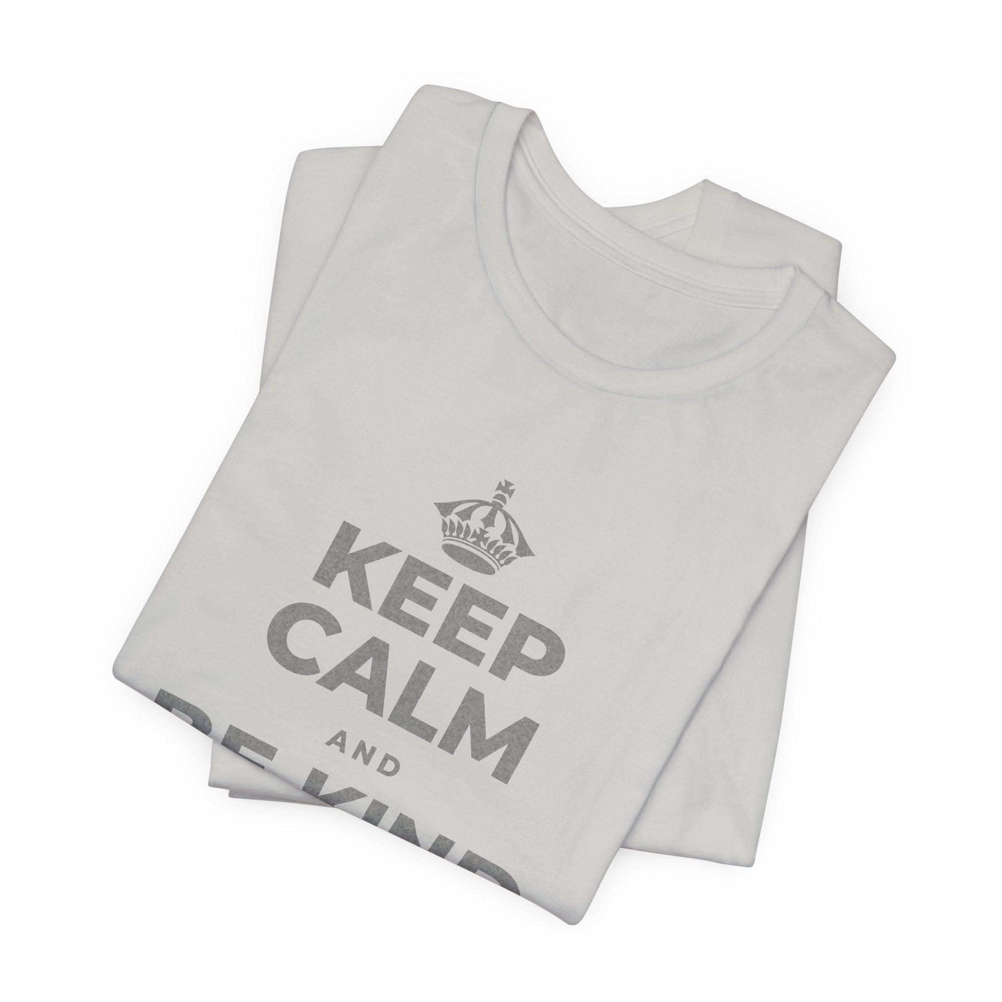 KEEP CALM AND BE KIND TO YOURSELF T-Shirt (Baby Blue–Silver)