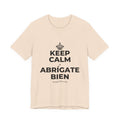 KEEP CALM Y ABRÍGATE BIEN T-Shirt (Soft Cream–Heather Mauve)