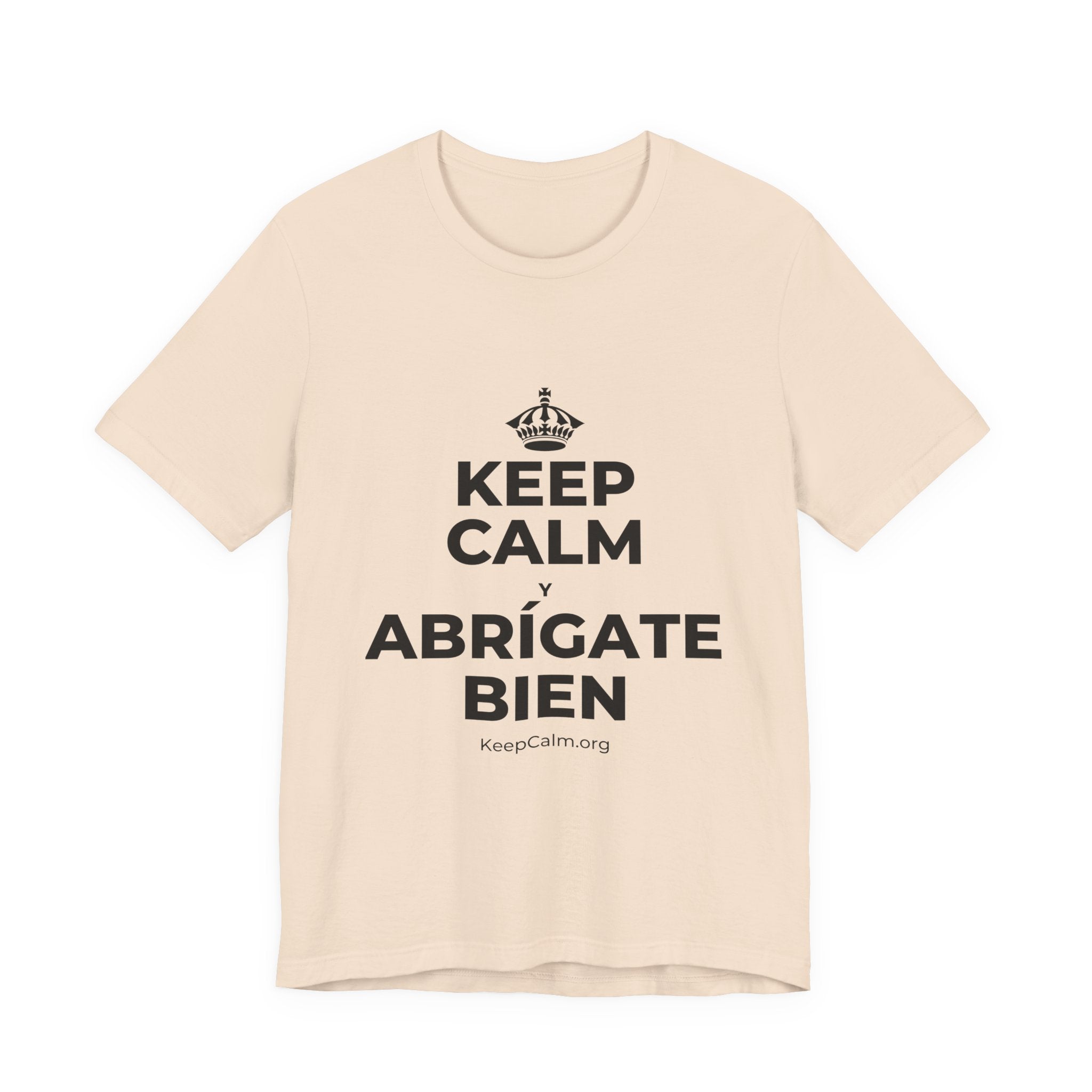 KEEP CALM Y ABRÍGATE BIEN T-Shirt (Soft Cream–Heather Mauve)