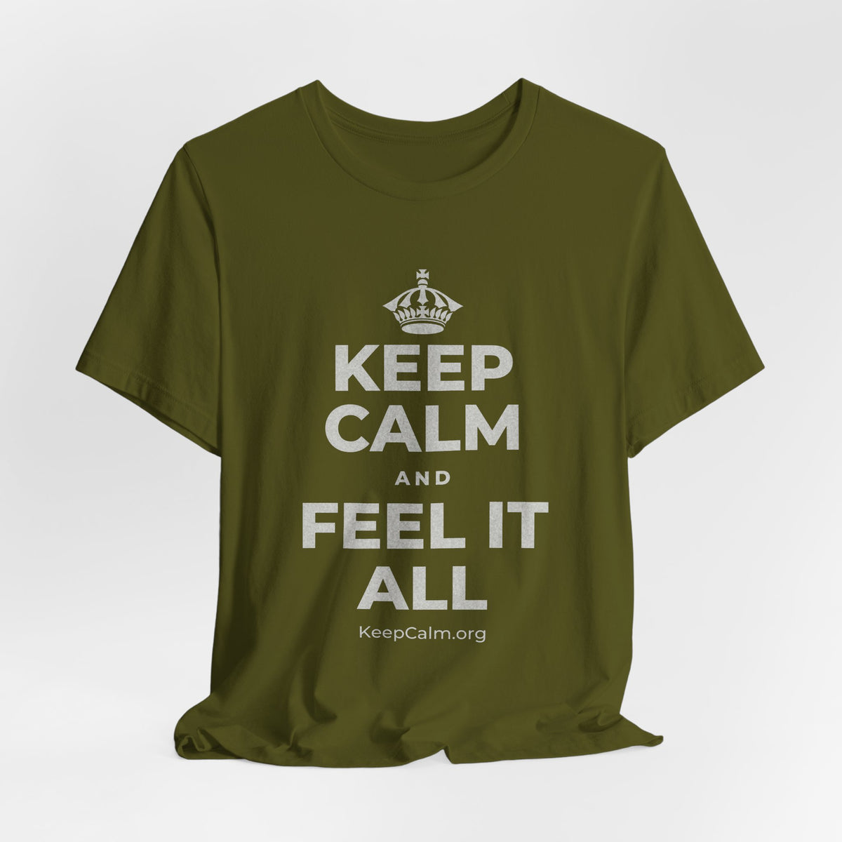 KEEP CALM AND FEEL IT ALL T-Shirt (Baby Blue–Silver)